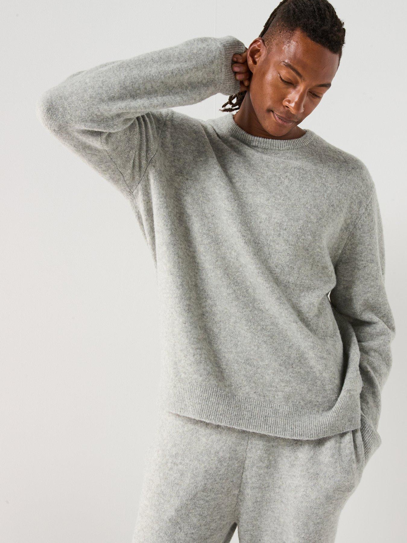 Calvin Klein Loungewear Cosy Knitted Top, Grey, Size Xl, Men