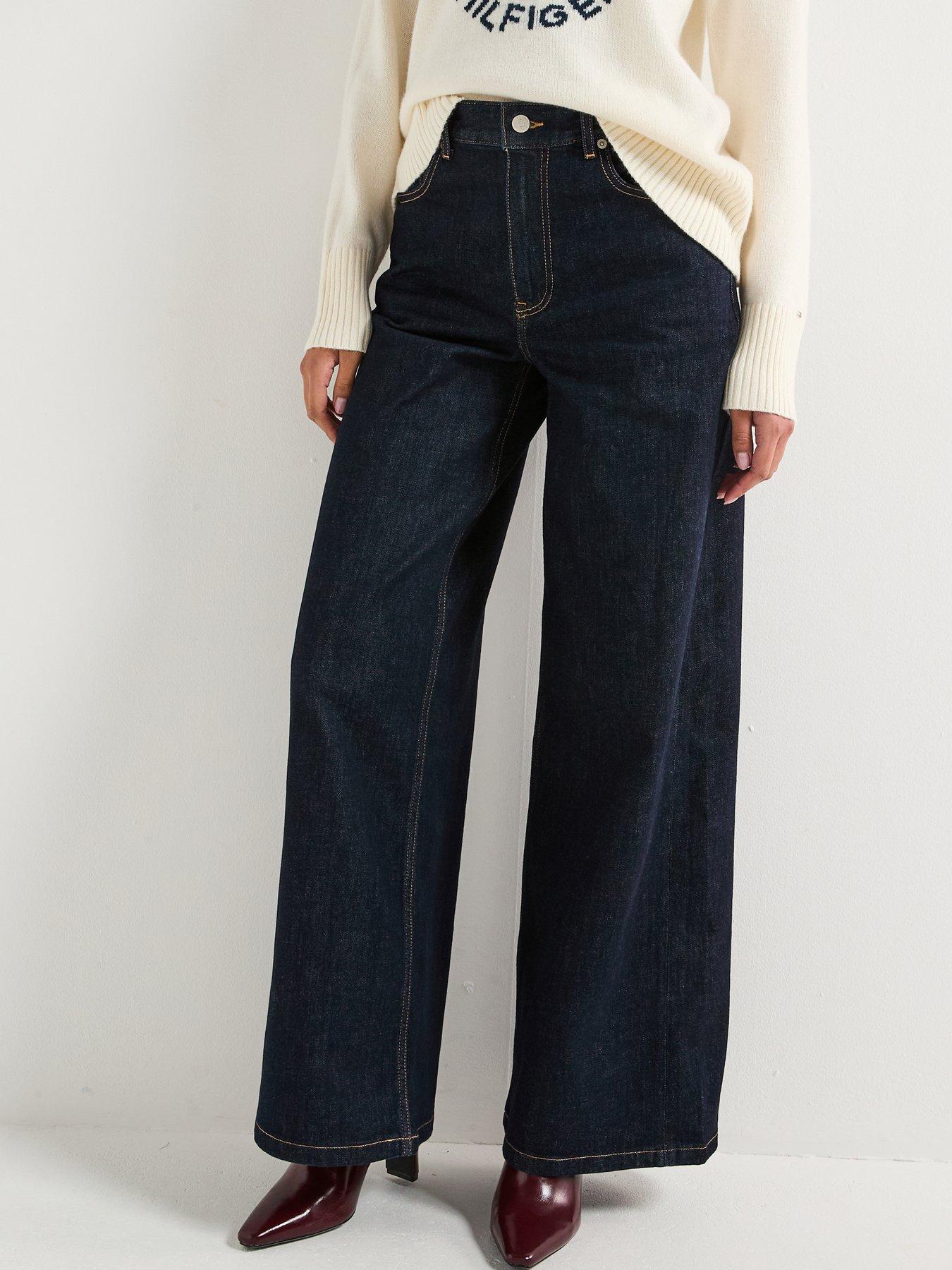 Tommy Hilfiger 70's Styled Wide Leg High Waisted Jean - Black