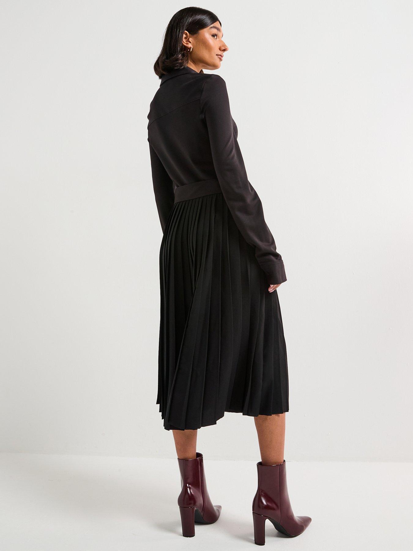 Tommy Hilfiger Polo Long Sleeve Midi Dress - Black | Very