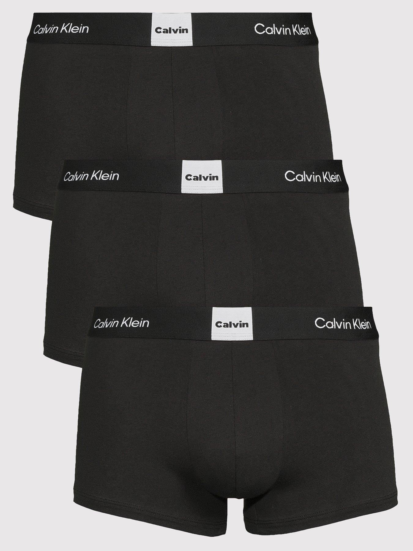 Calvin Klein Underwear 3 Pack Graphic Logo Trunks - Black