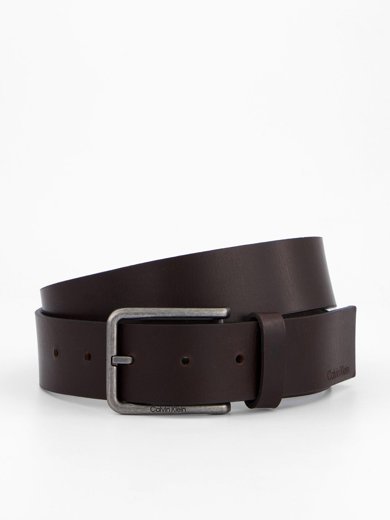 Calvin Klein Warmth Buckle Leather Belt - Brown