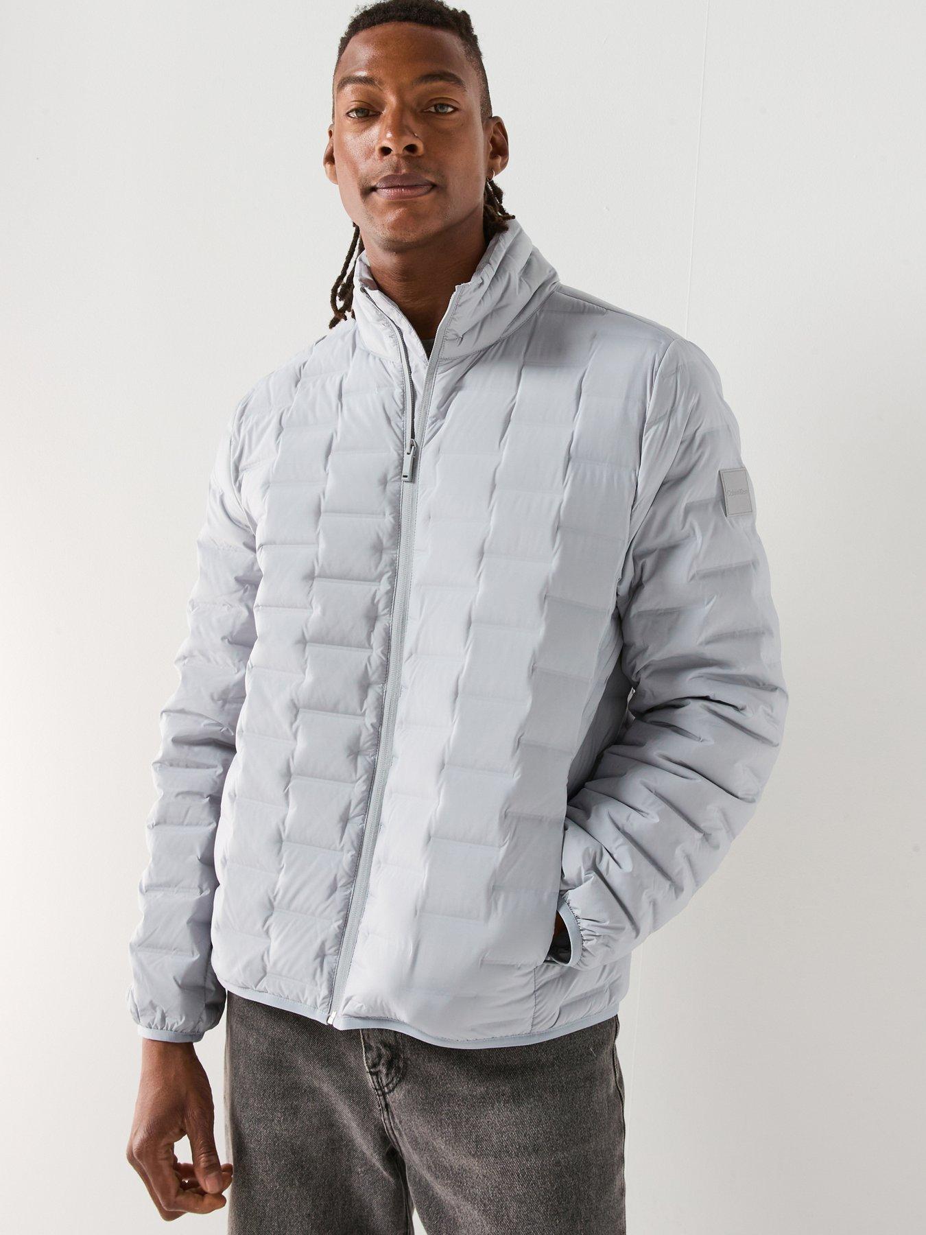 Calvin Klein Box Quilted Packable Puffer Jacket - Light Grey