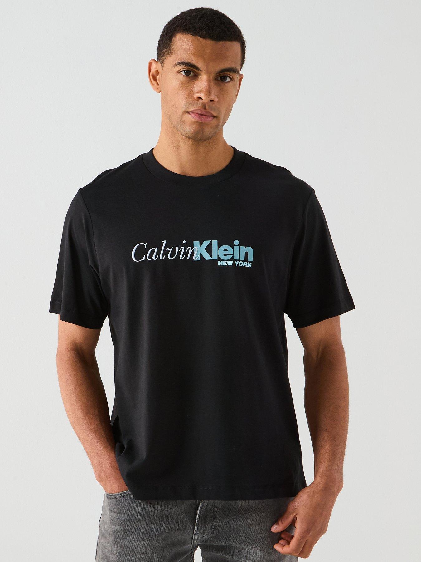 Calvin Klein Cursive Graphic Logo T-Shirt - Black