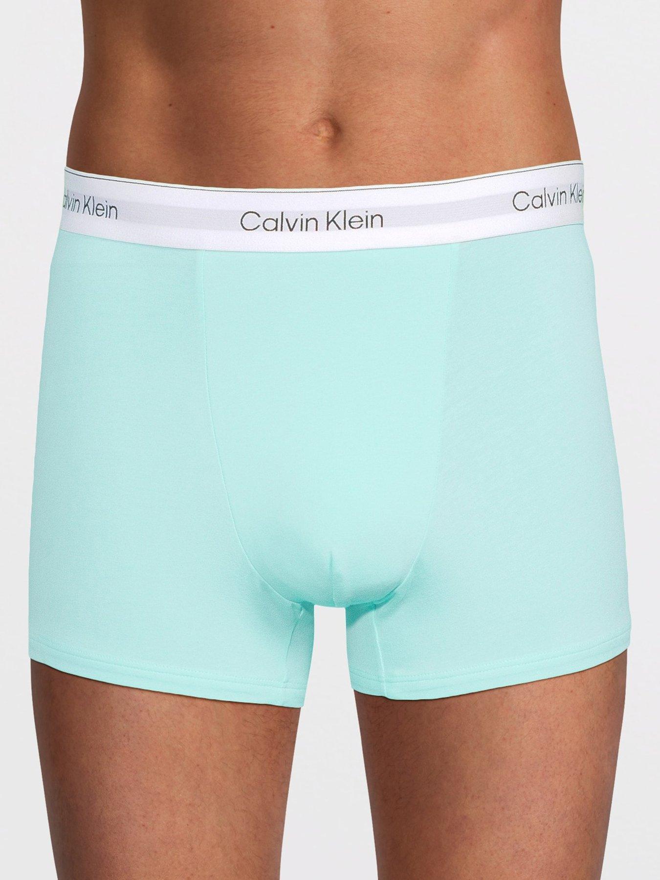 Image 2 of 3 of Calvin Klein Underwear 3 Pack Relaxed Dart Icon Cotton Stretch Trunks - Assorted