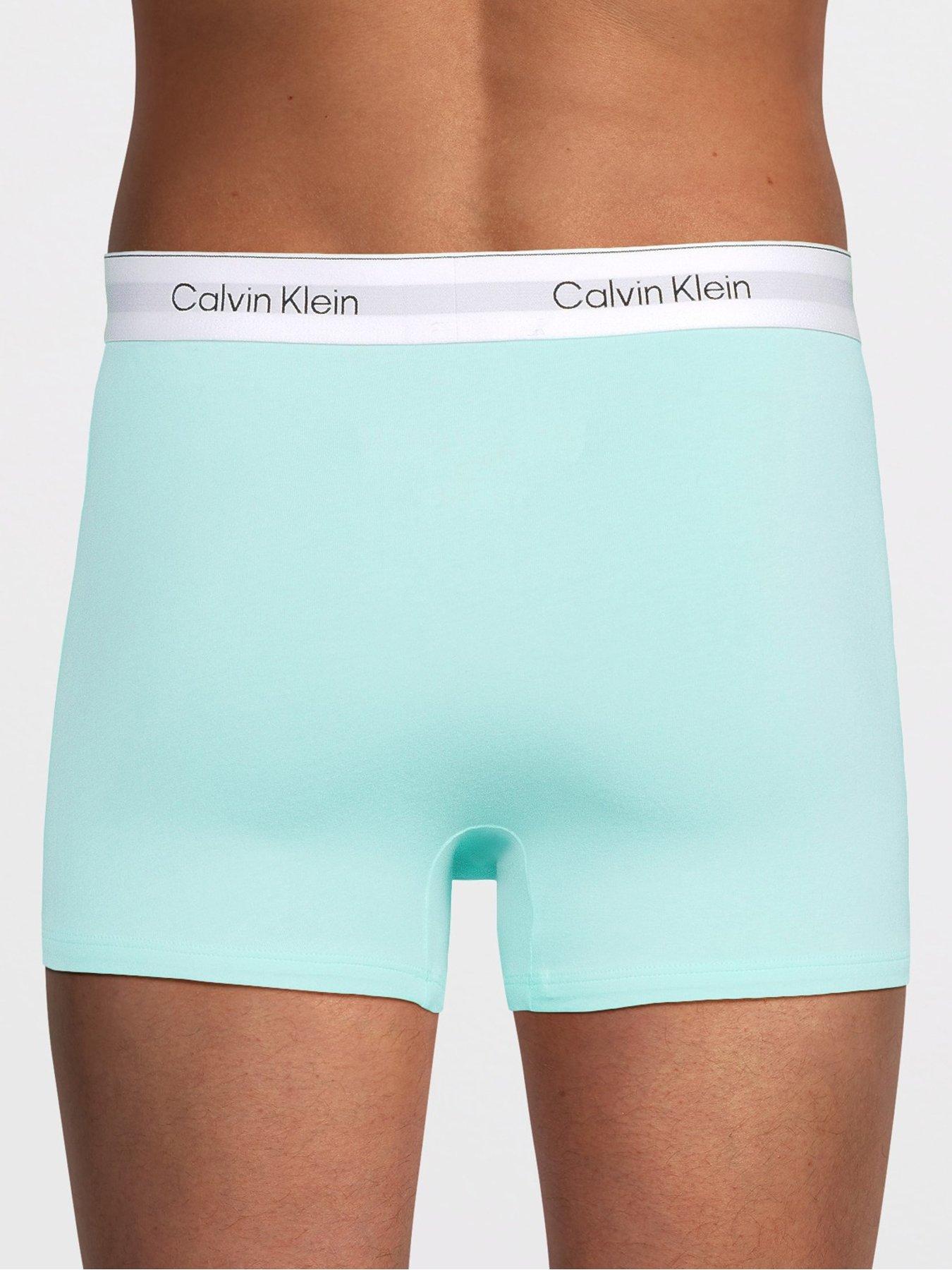Image 3 of 3 of Calvin Klein Underwear 3 Pack Relaxed Dart Icon Cotton Stretch Trunks - Assorted