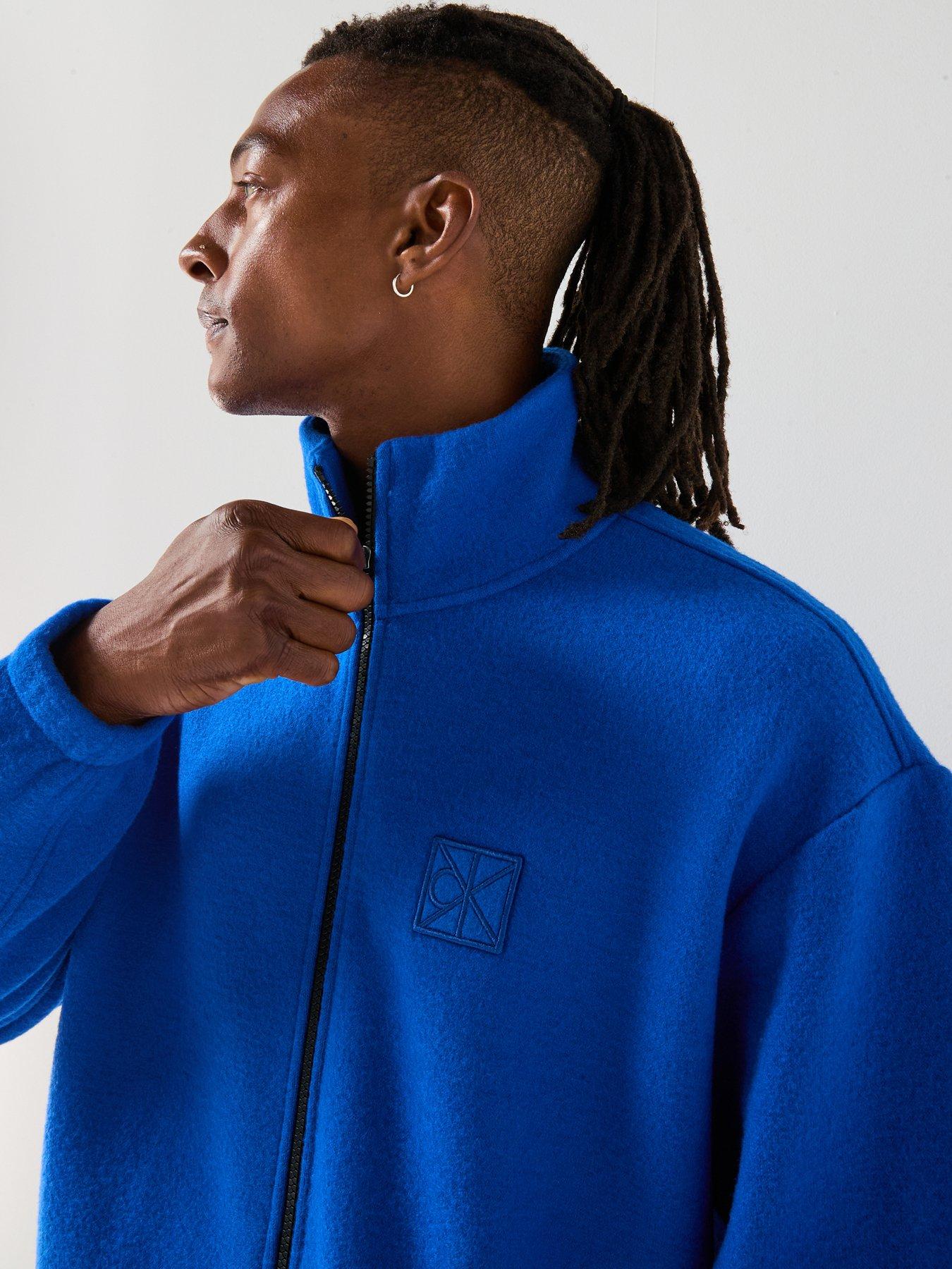 Image 6 of 6 of Calvin Klein Wool Blend Zip Sweat Top - Bright Blue