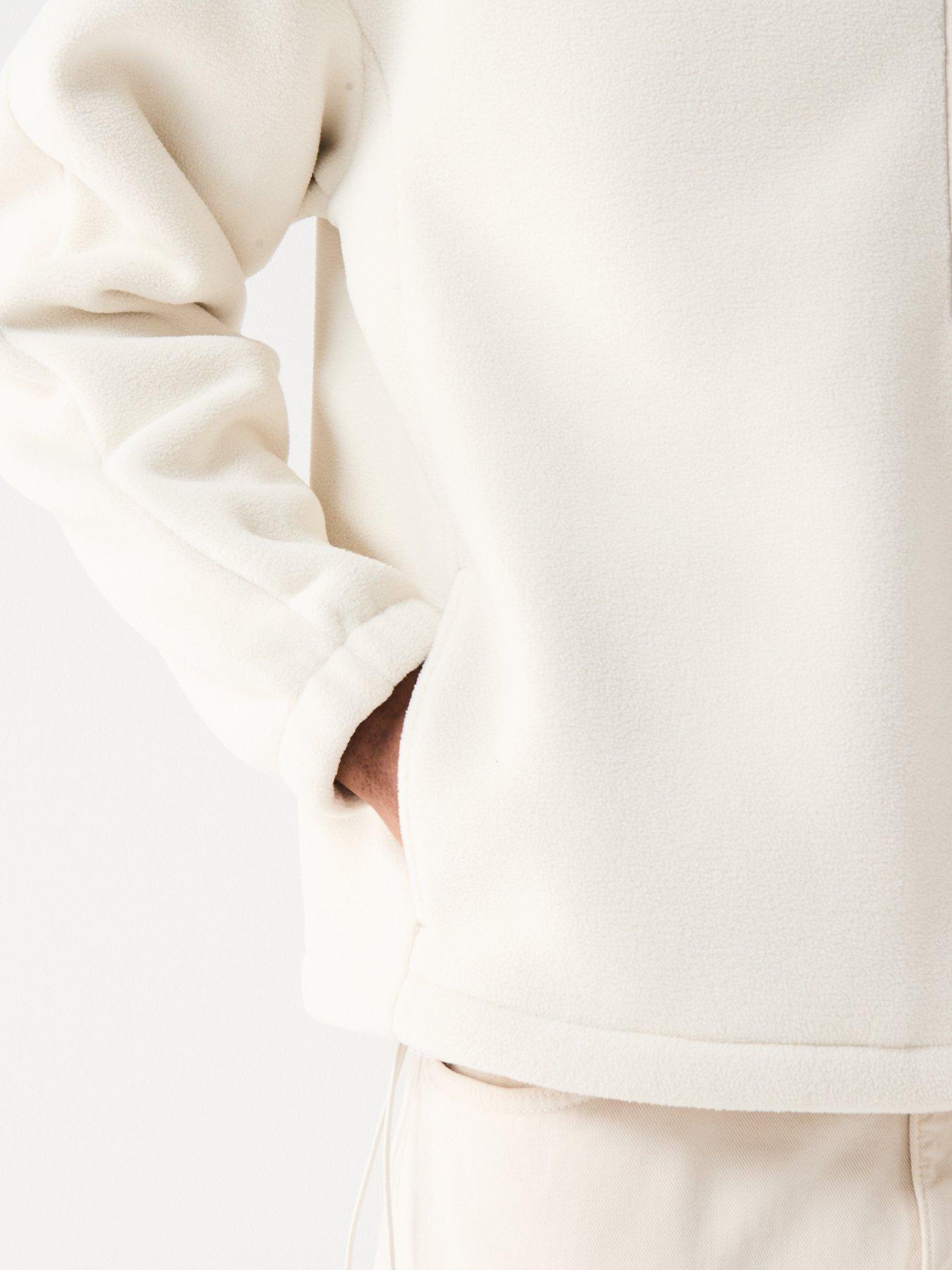 Calvin Klein Polar Fleece Rib Mock Neck 1/4 Zip Sweat - Cream | Very