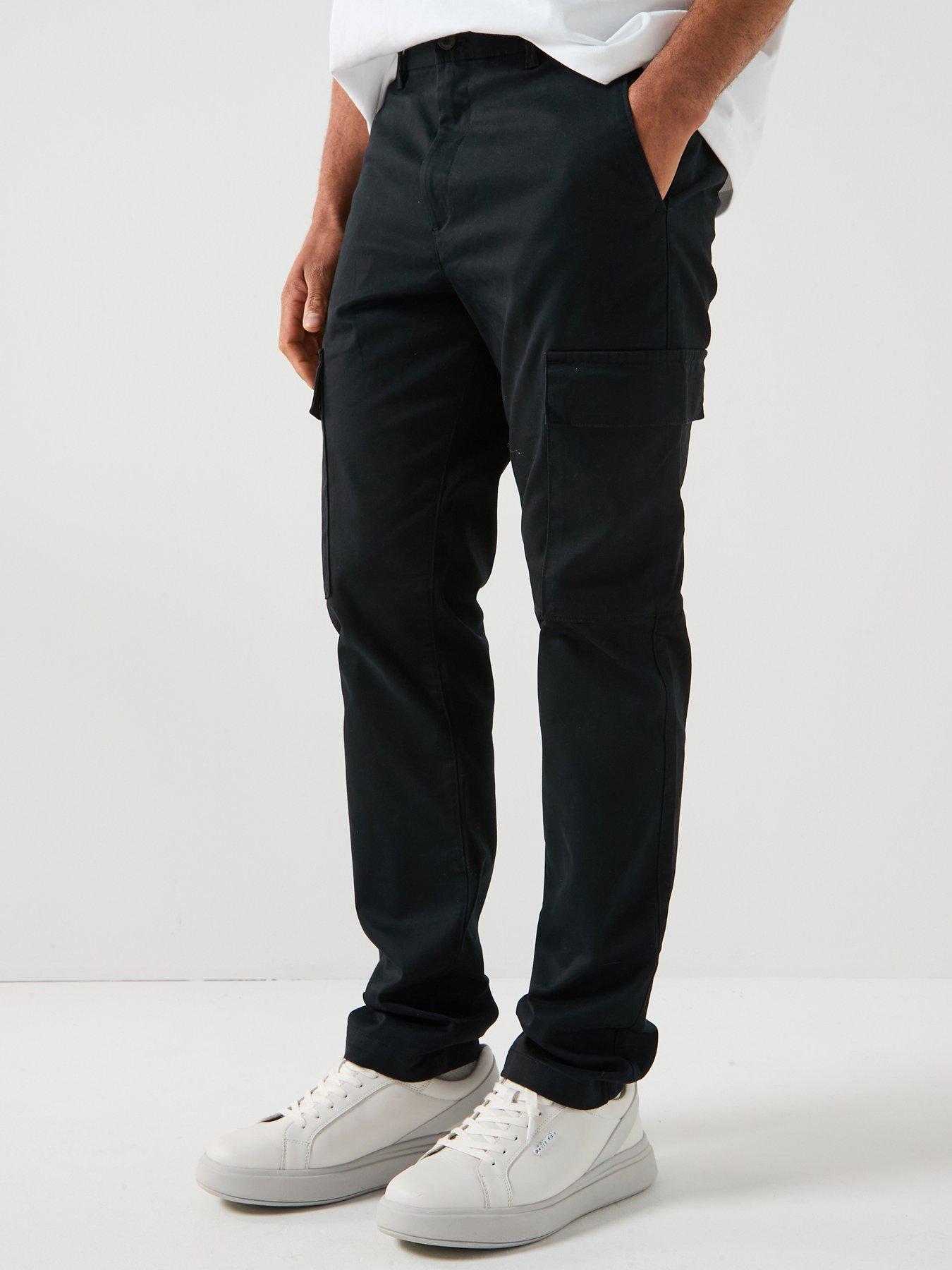 Calvin Klein Slim Cotton Stretch Cargo Trousers - Black