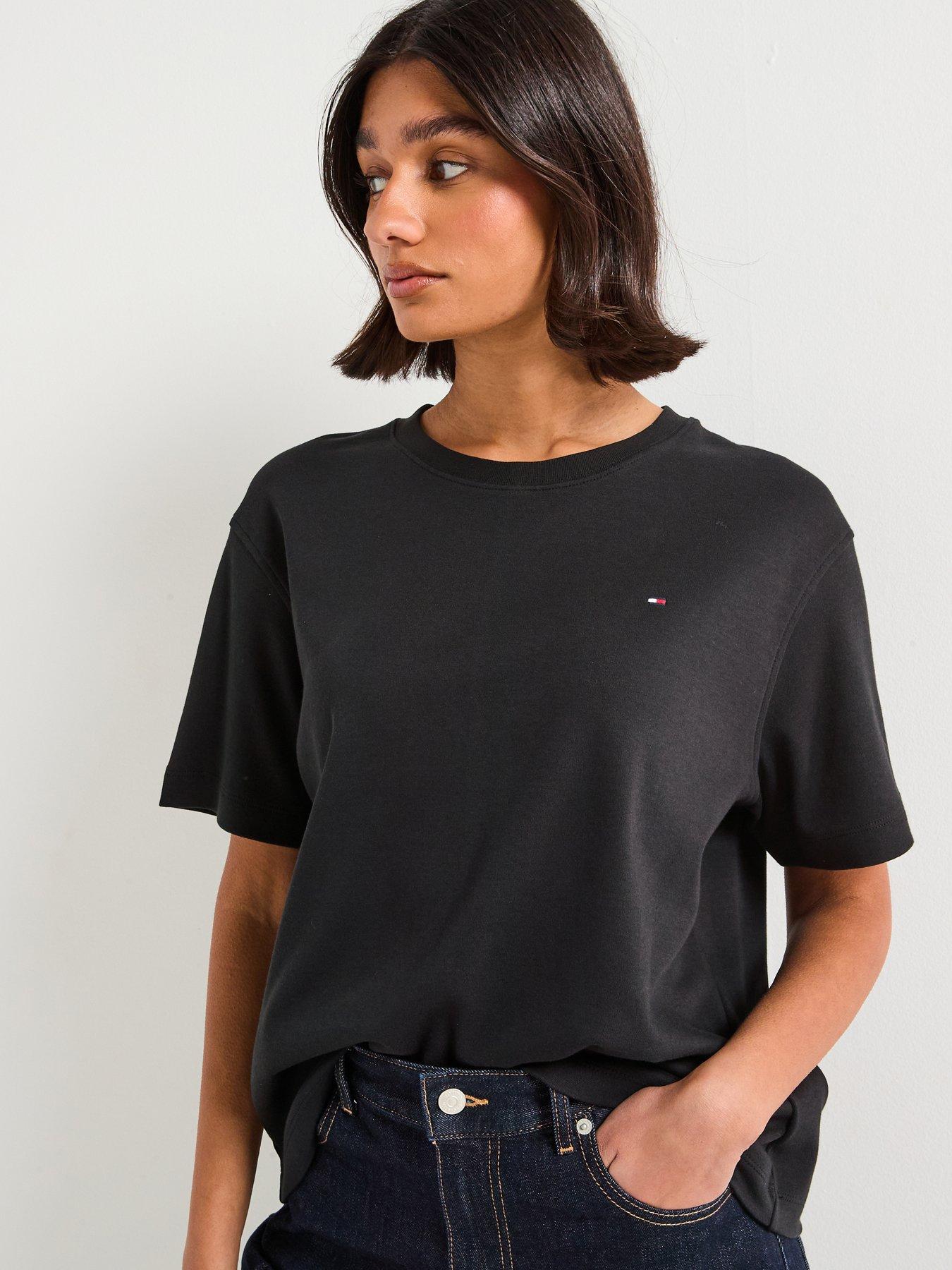 Tommy Hilfiger Modern Interlock Boxy Short Sleeve T-Shirt - Black