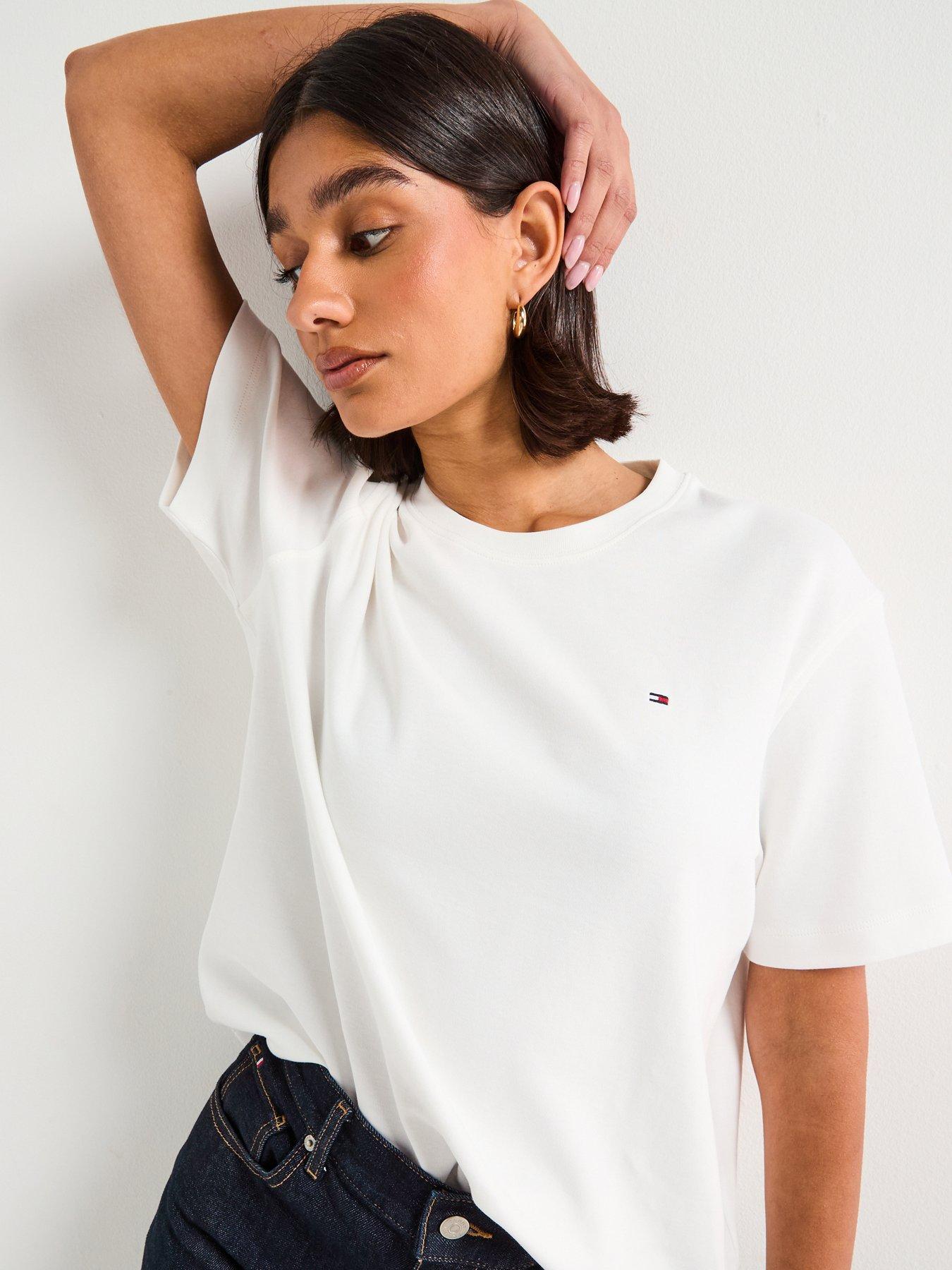 undefined Modern Interlock Boxy Short Sleeve T-Shirt - Beige