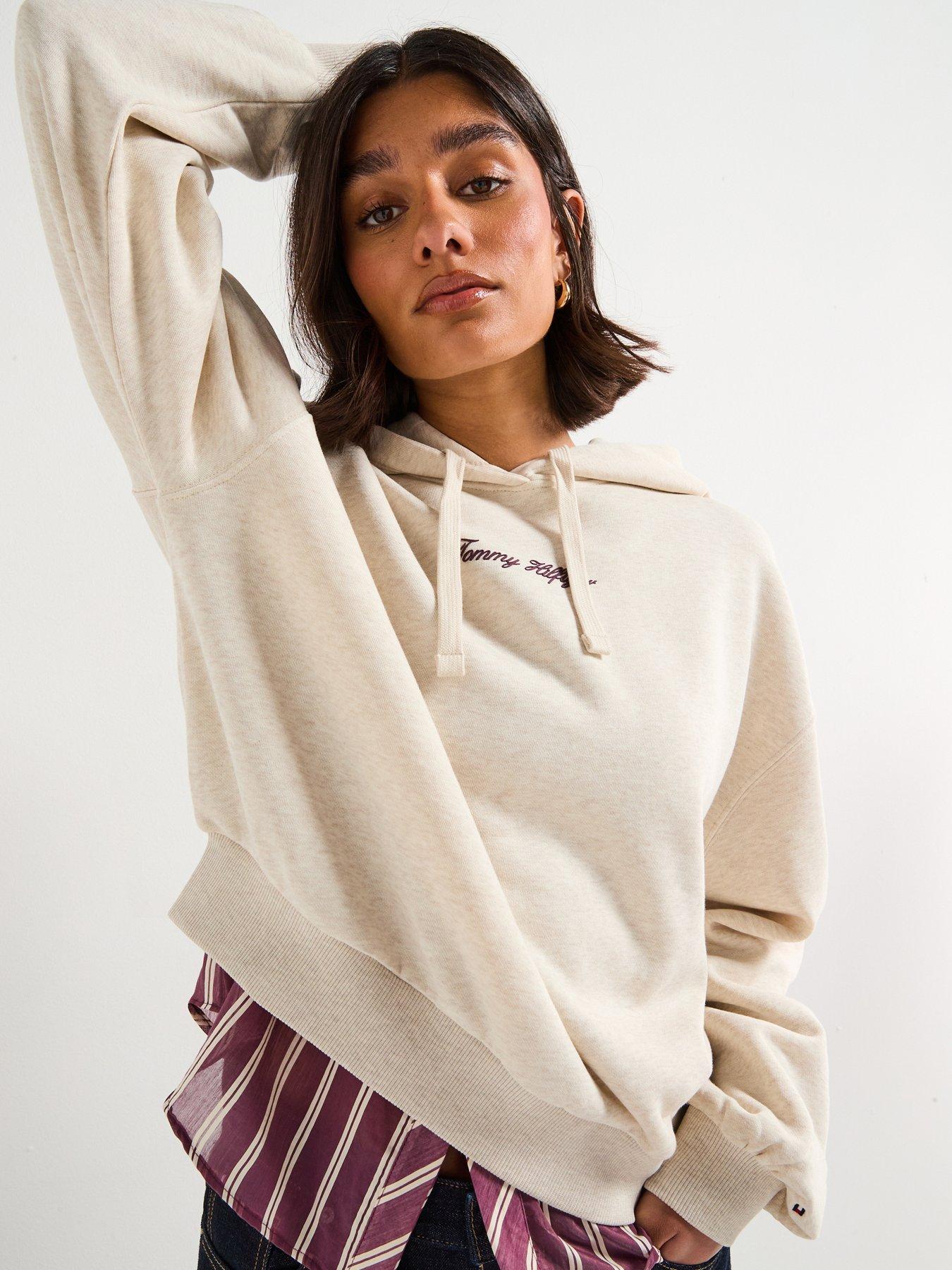 Tommy Hilfiger Classic Script Fleece Hoodie - Beige