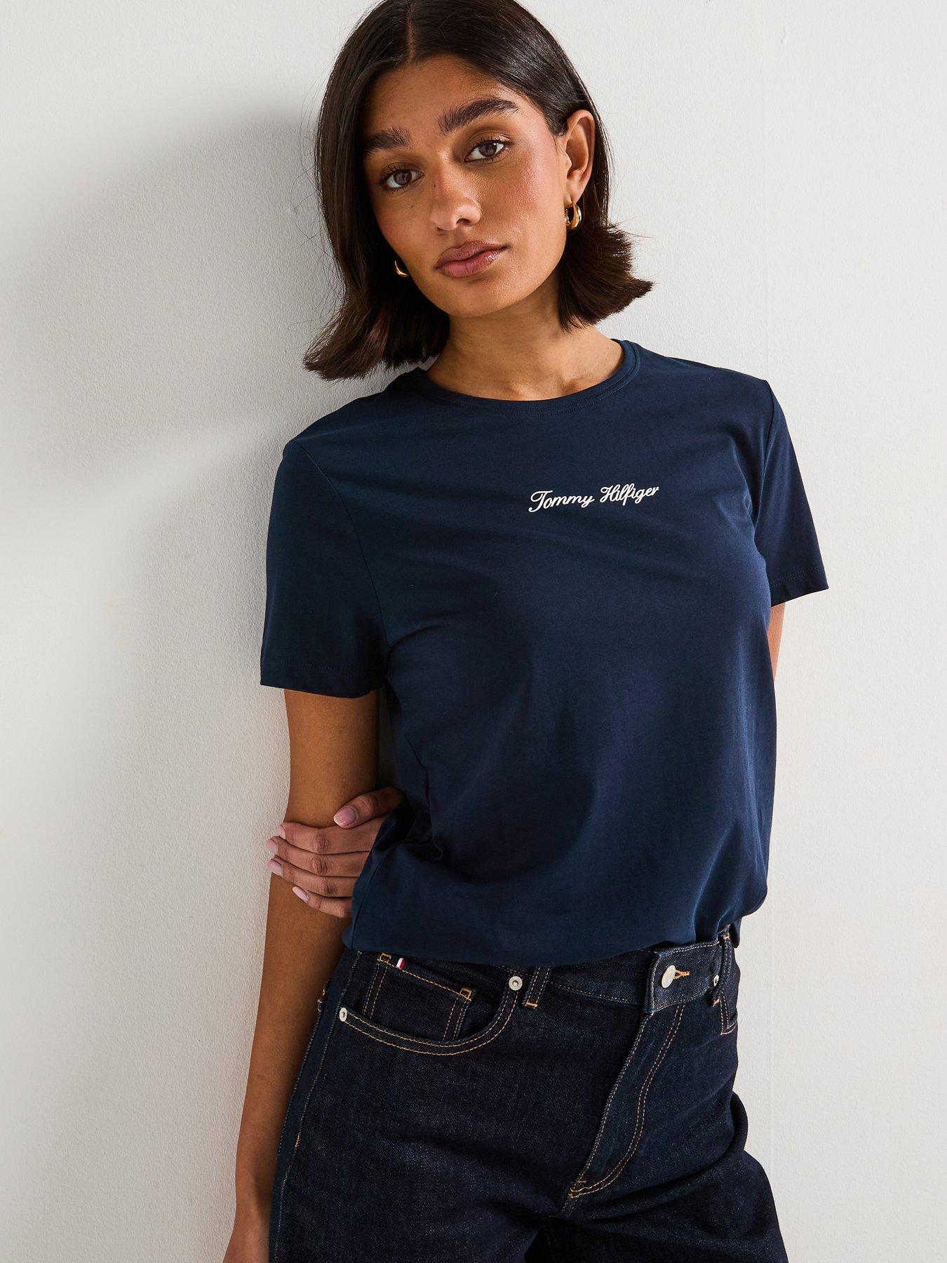 undefined Classic Script Short Sleeve T-Shirt - Blue