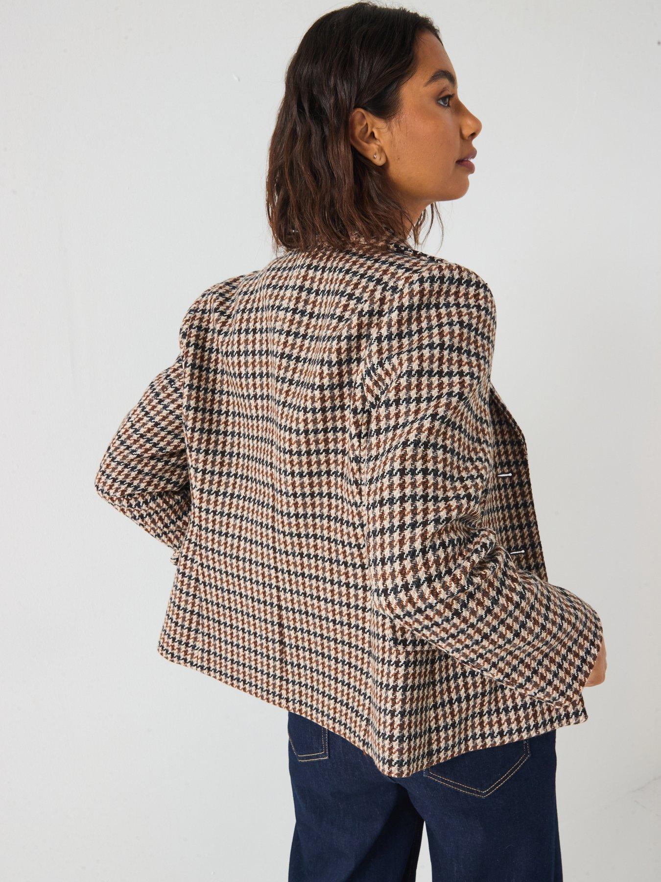 Image 2 of 6 of Tommy Hilfiger Heritage Check Tailored Blazer - Brown