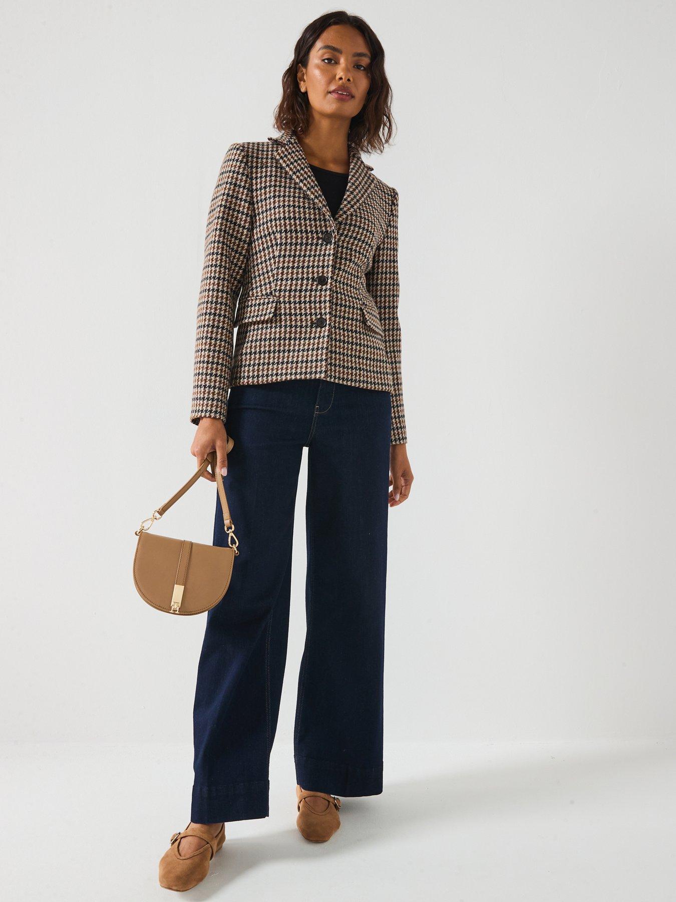 Image 4 of 6 of Tommy Hilfiger Heritage Check Tailored Blazer - Brown