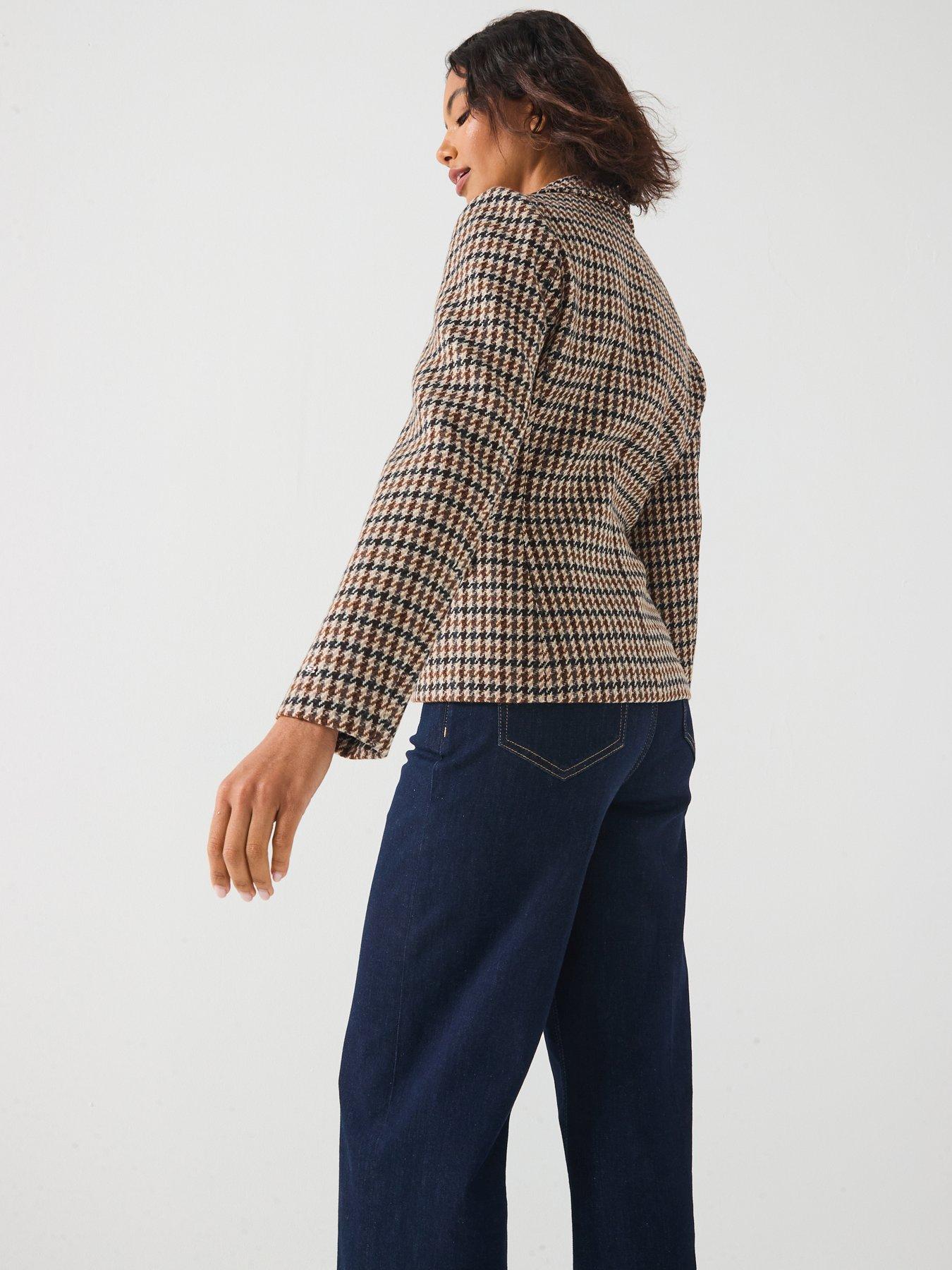 Image 5 of 6 of Tommy Hilfiger Heritage Check Tailored Blazer - Brown