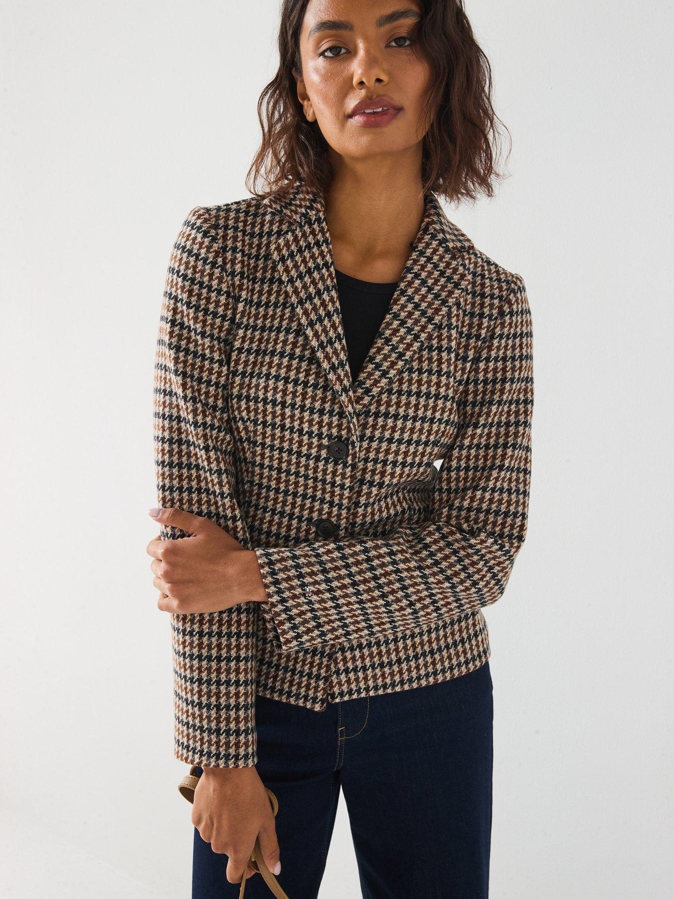 Image 6 of 6 of Tommy Hilfiger Heritage Check Tailored Blazer - Brown