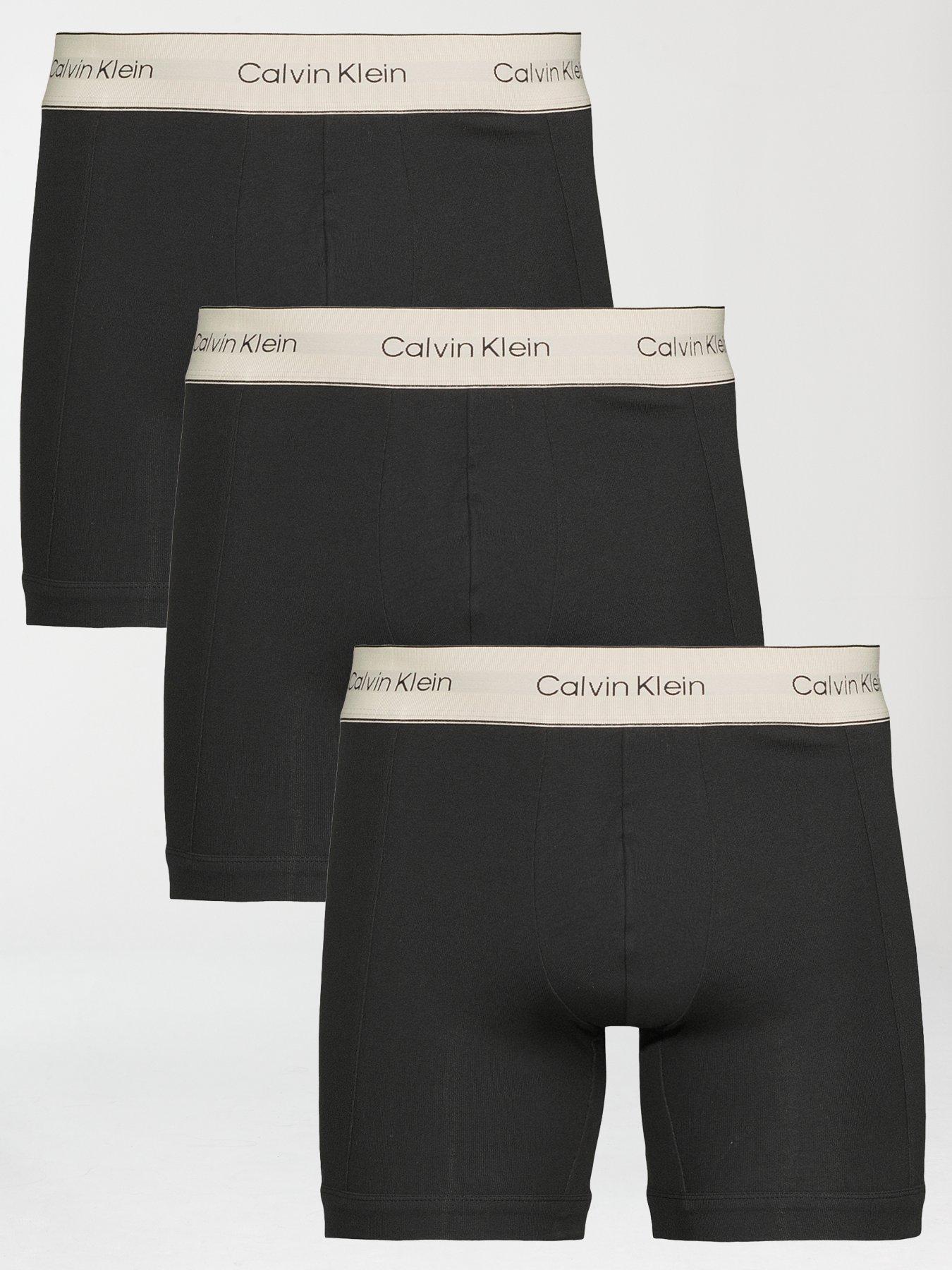 Calvin Klein Underwear 3 Pack Heritage Cotton Boxer Briefs - Black