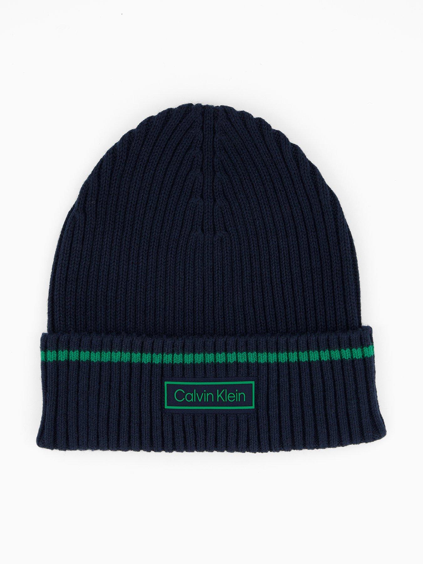 Calvin Klein Calvin Klein Patch Rib Cotton Tipping Beanie - Green