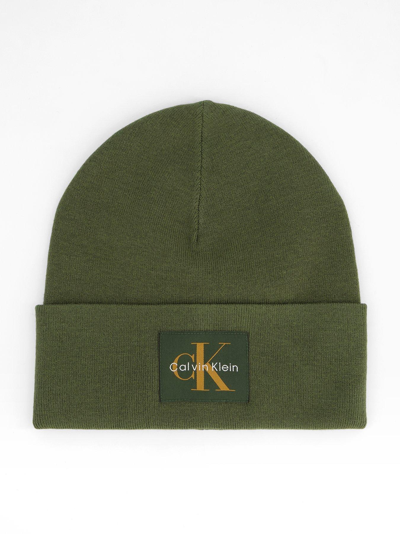 Calvin Klein Logo Patch Beanie - Dark Green