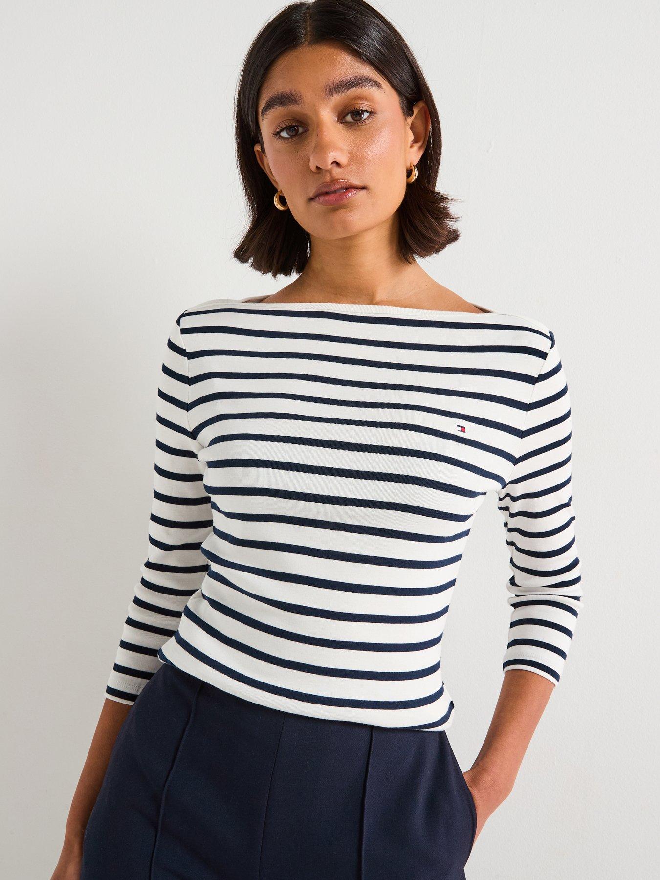 Tommy Hilfiger Boat Neck Striped T-Shirt - Multi