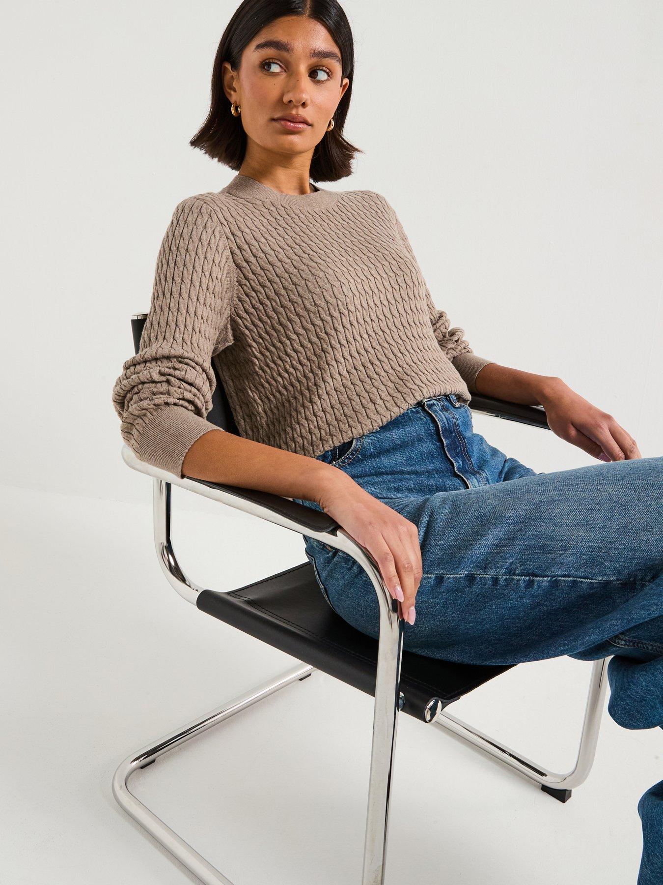 Tommy Hilfiger Cable Fine Knit Jumper - Beige