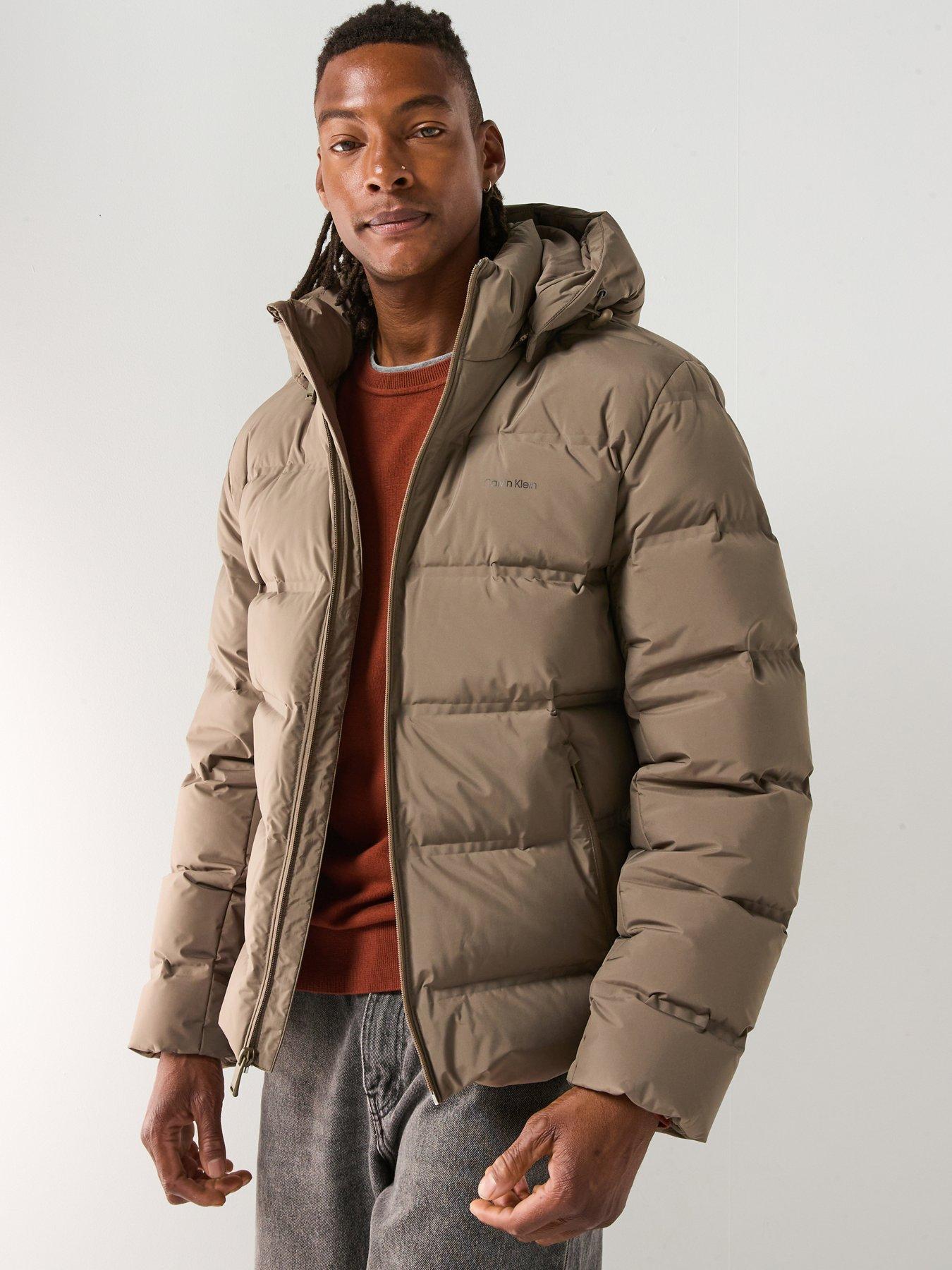 Calvin Klein Hooded Quilted Puffer Jacket - Brown