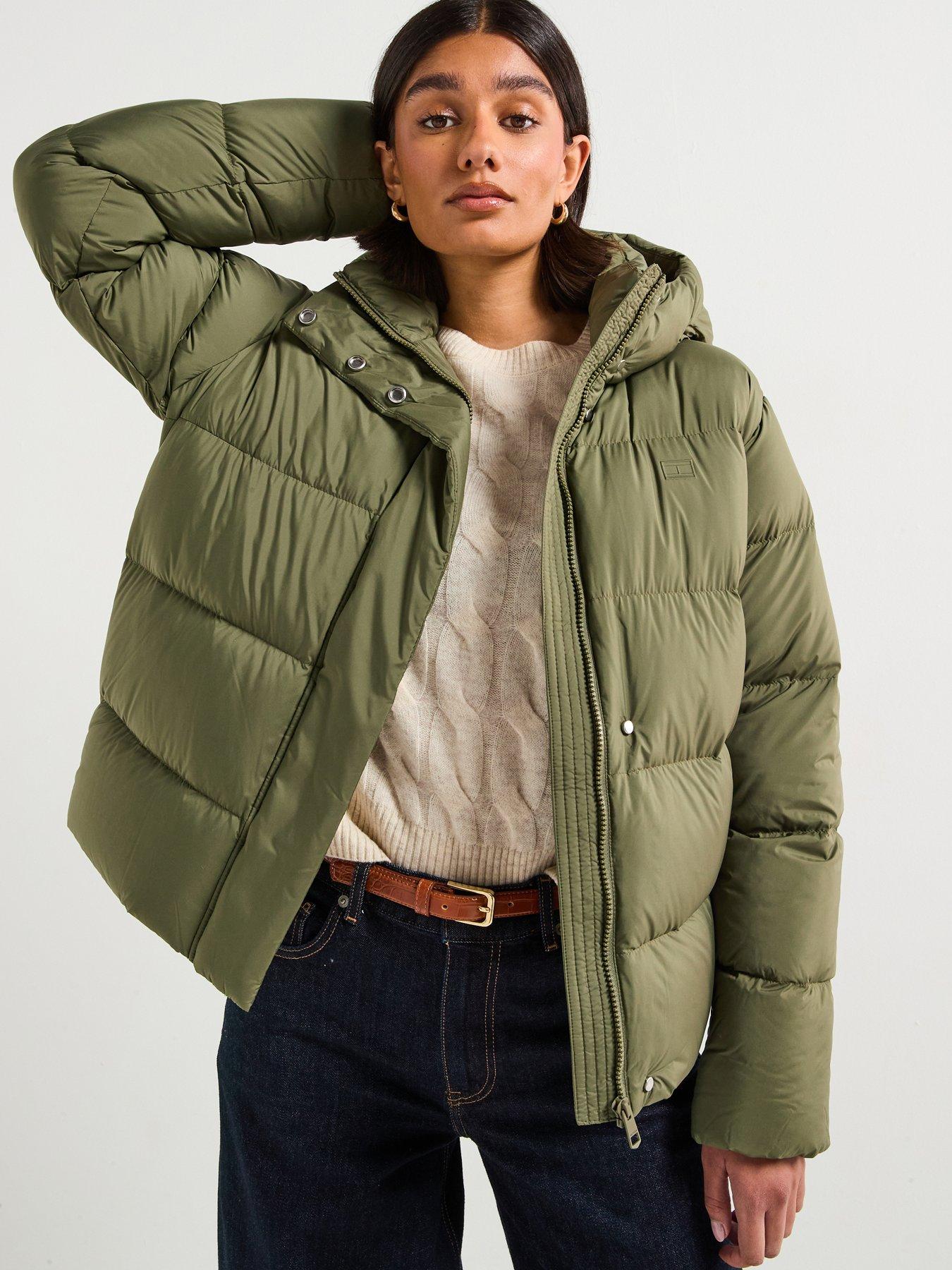 Tommy Hilfiger Modern Down Padded Coat, Green, Size Xl, Women