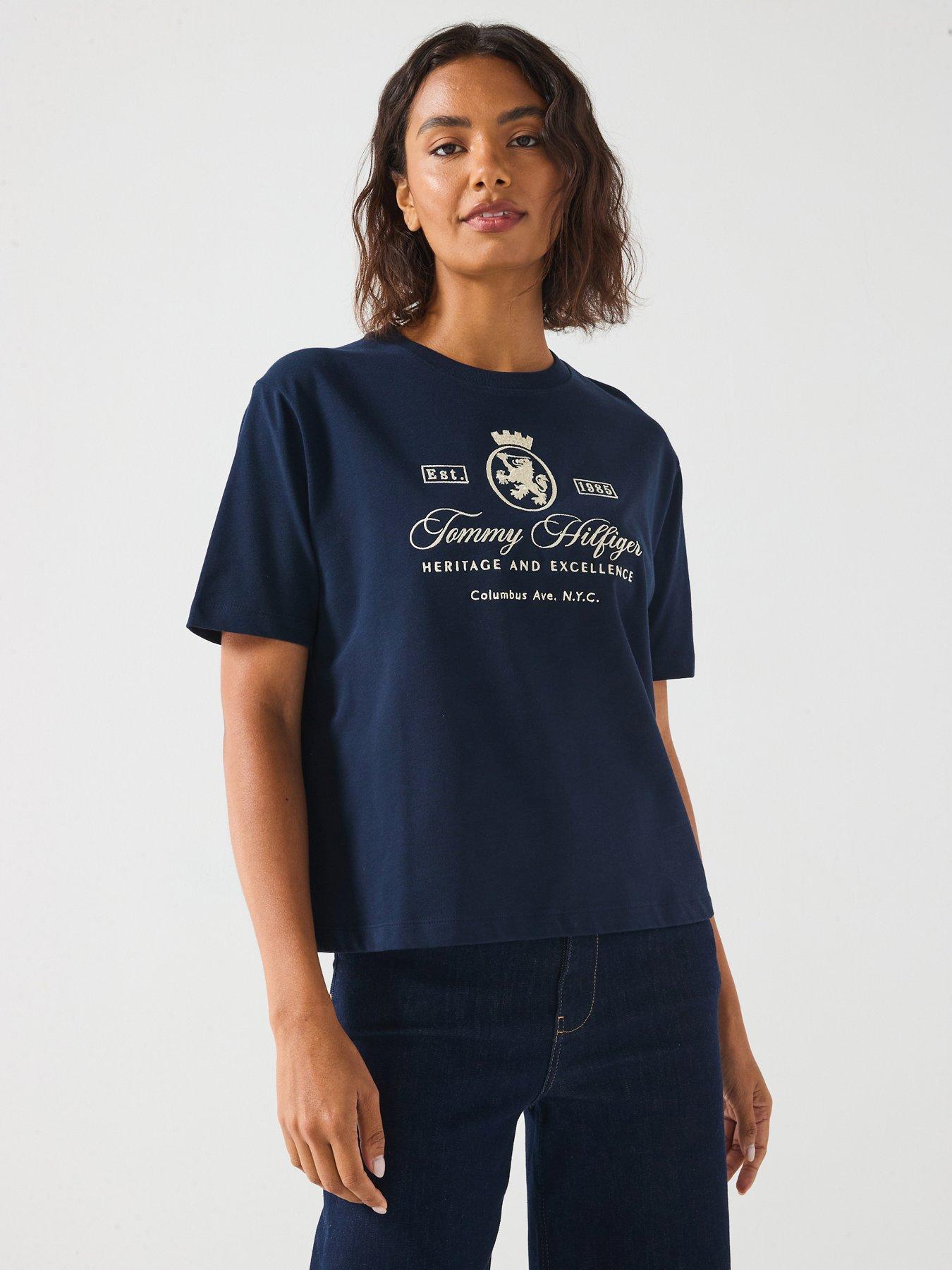Tommy Hilfiger Varsity Crest Realx Short Sleeve T-shirt - Blue