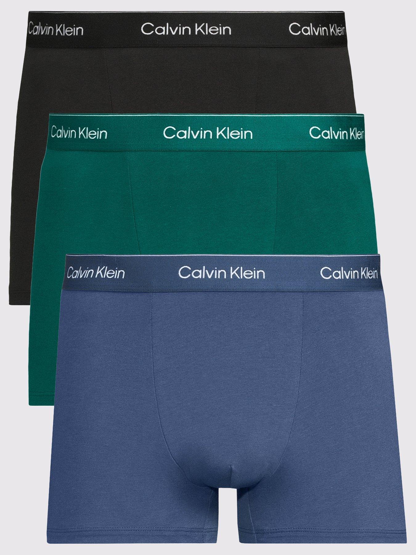 Image 1 of 3 of Calvin Klein Underwear 3 Pack Relaxed Dart Icon Cotton Stretch Trunks - Assorted