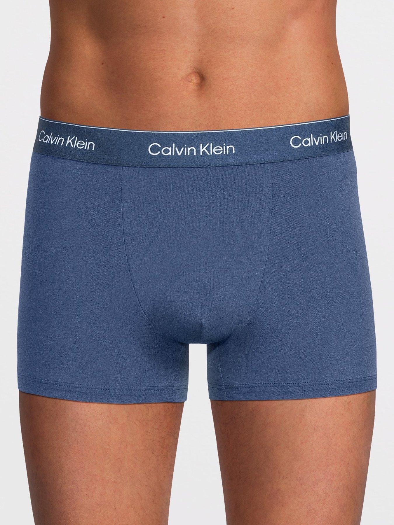 Image 2 of 3 of Calvin Klein Underwear 3 Pack Relaxed Dart Icon Cotton Stretch Trunks - Assorted
