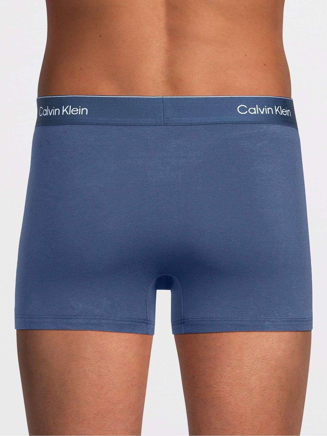 Image 3 of 3 of Calvin Klein Underwear 3 Pack Relaxed Dart Icon Cotton Stretch Trunks - Assorted