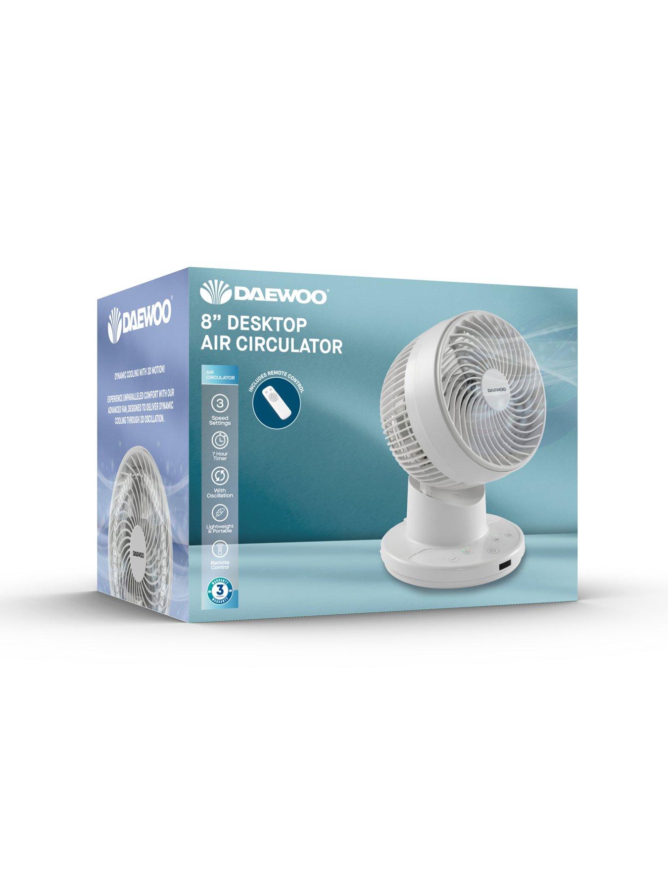 Image 6 of 6 of Daewoo 8" Air Circulator Desk Top Fan - White