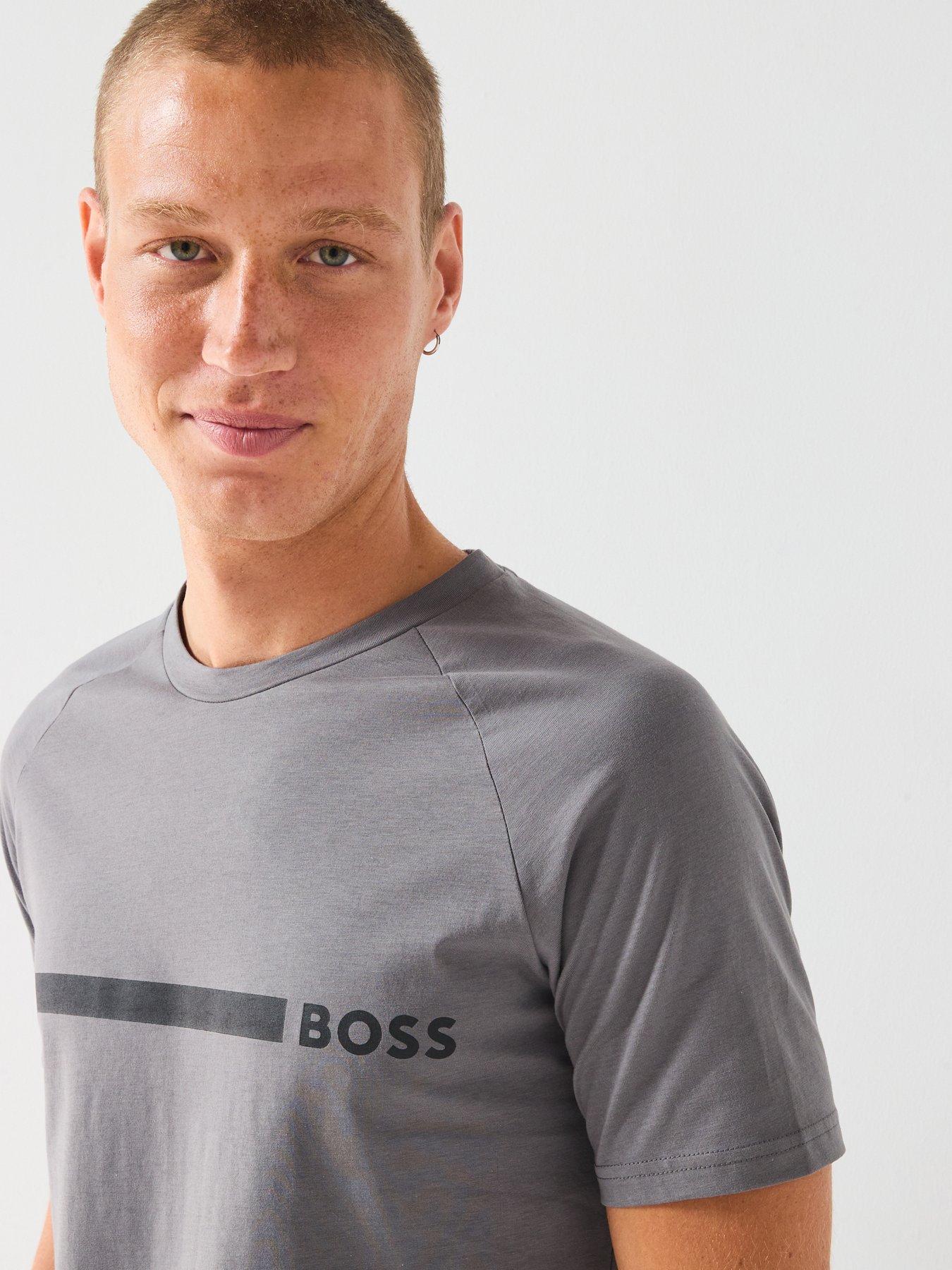 BOSS Bodywear Rn Slim Fit Stripe T-Shirt Grey Very