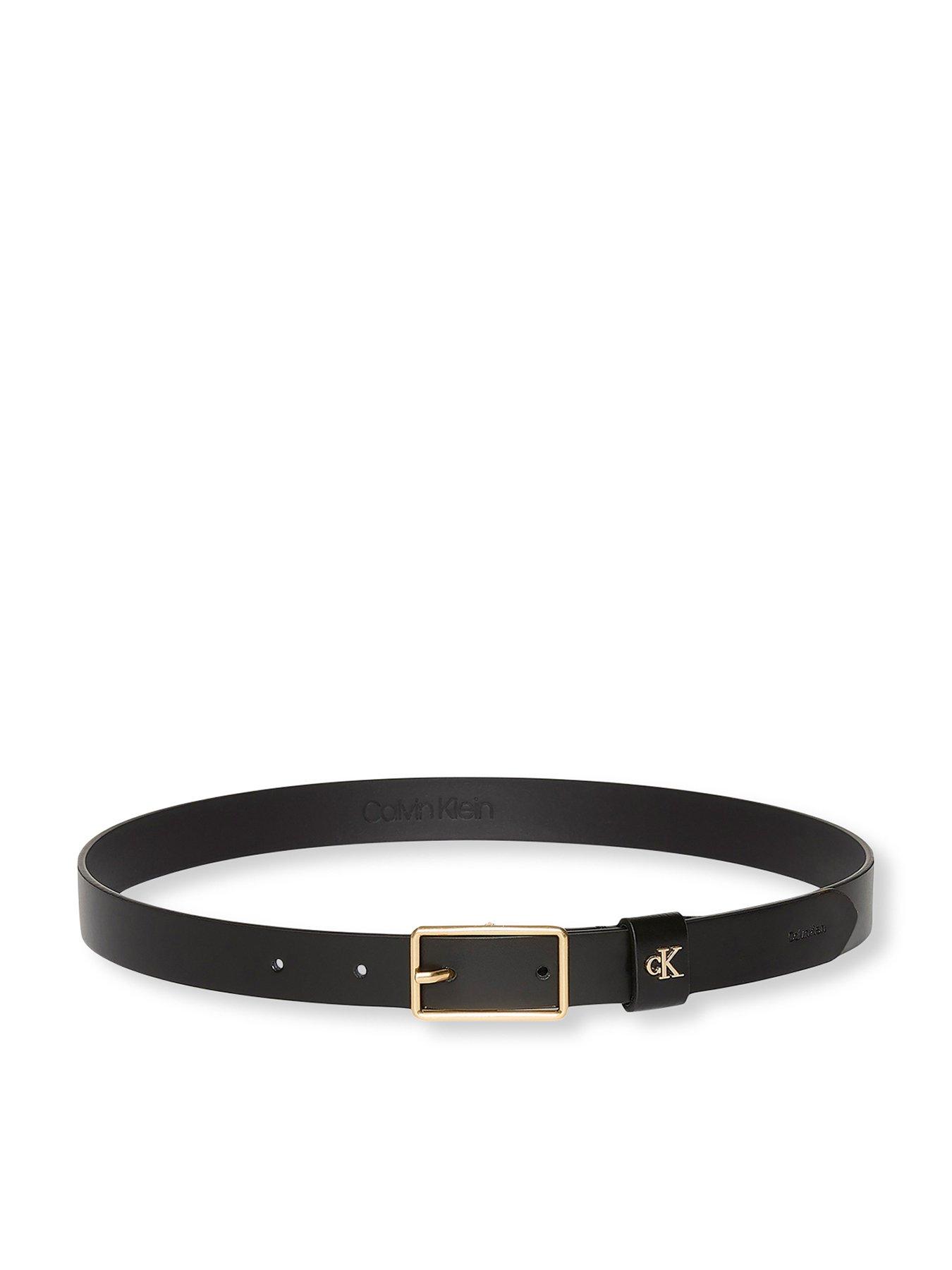 Calvin Klein Square Buckle With Ck Logo 25MM - Black