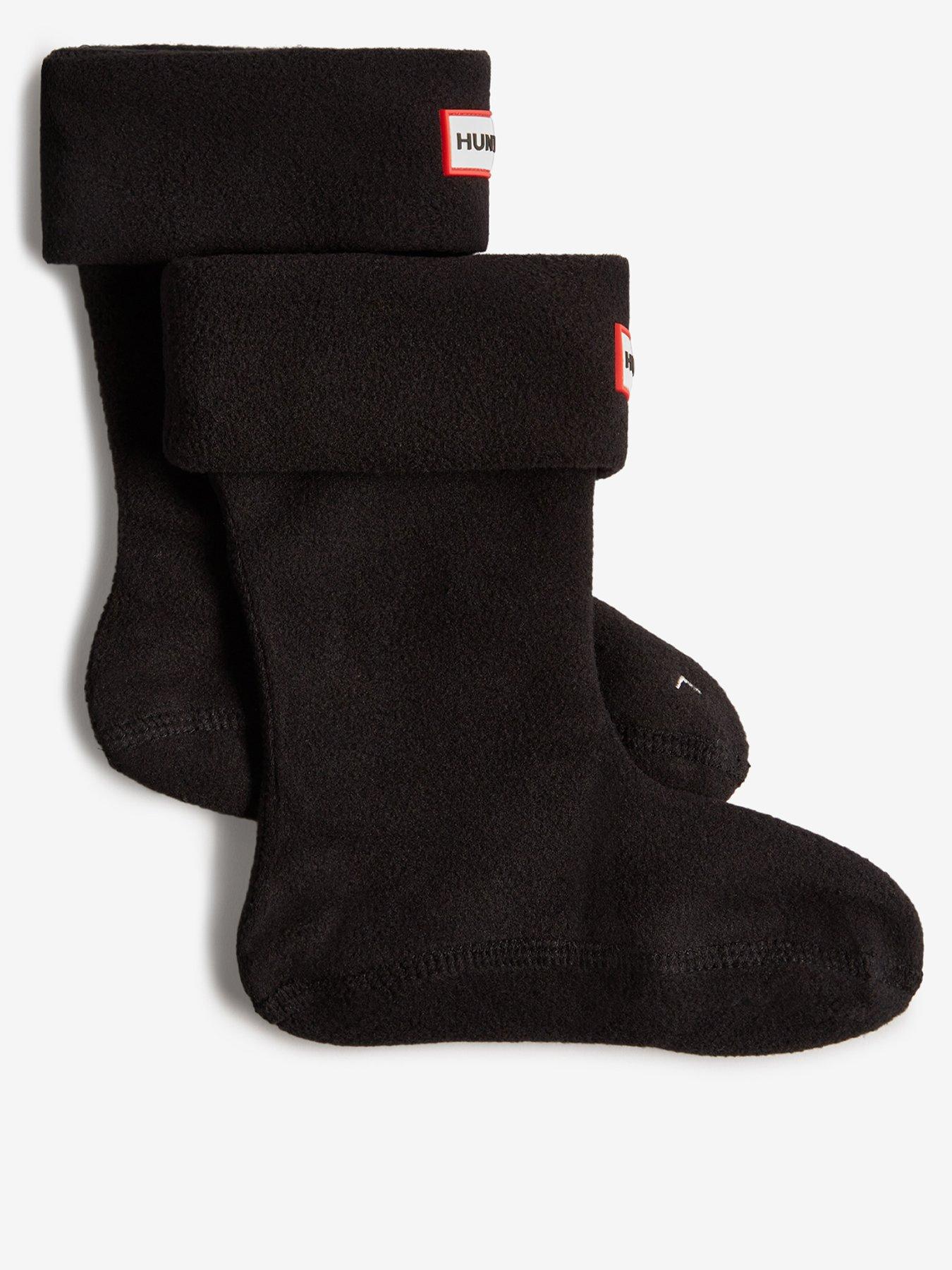 Hunter Kids Fleece Boot Sock - Black
