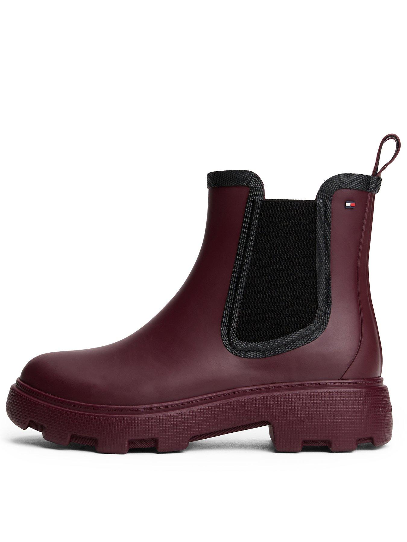 undefined Lined Rainboots - Burgundy