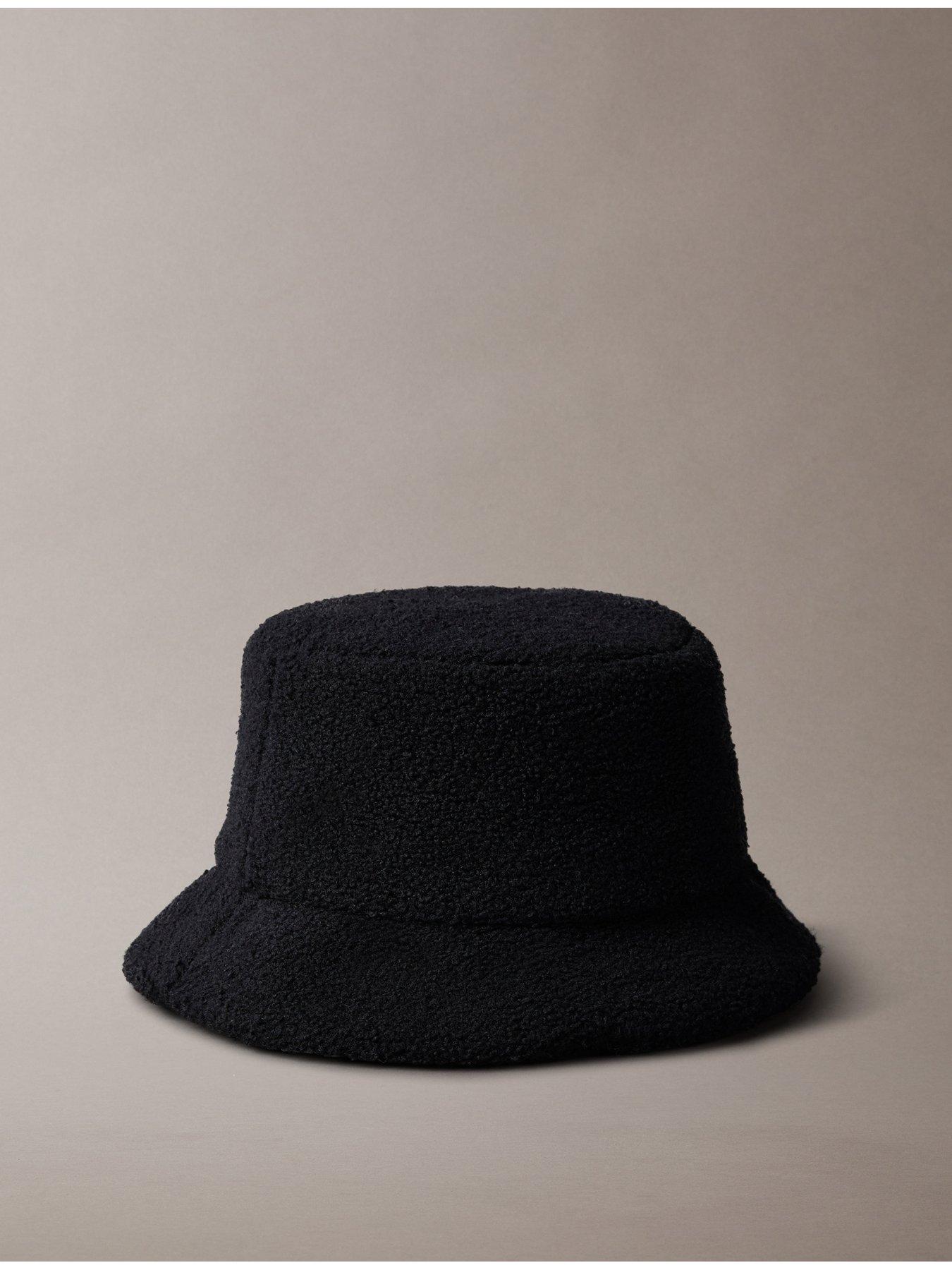 Image 2 of 3 of Calvin Klein Teddy Boucle Ck Patch Bucket Hat - Black