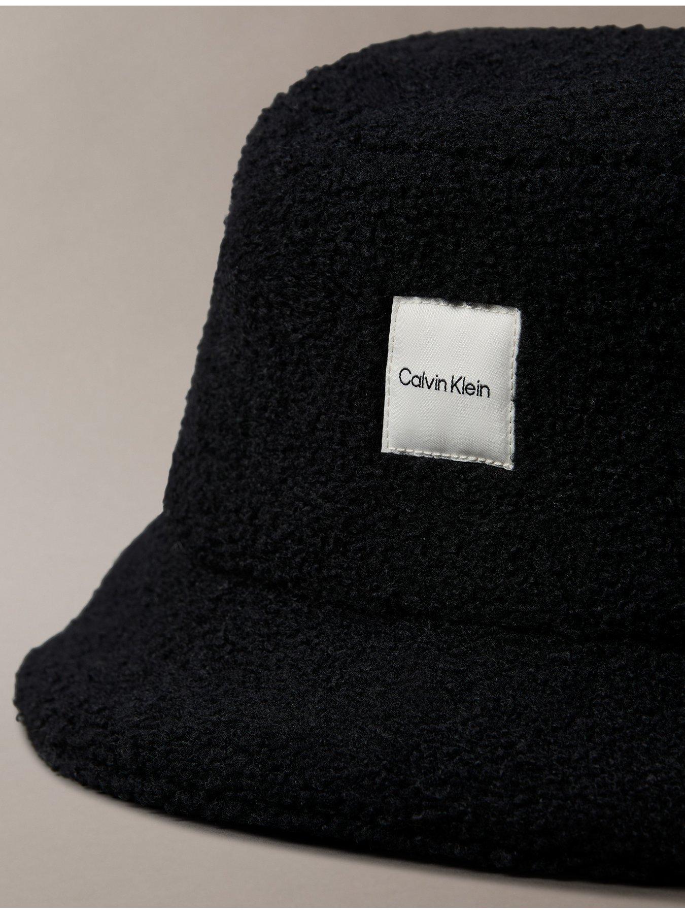 Image 3 of 3 of Calvin Klein Teddy Boucle Ck Patch Bucket Hat - Black