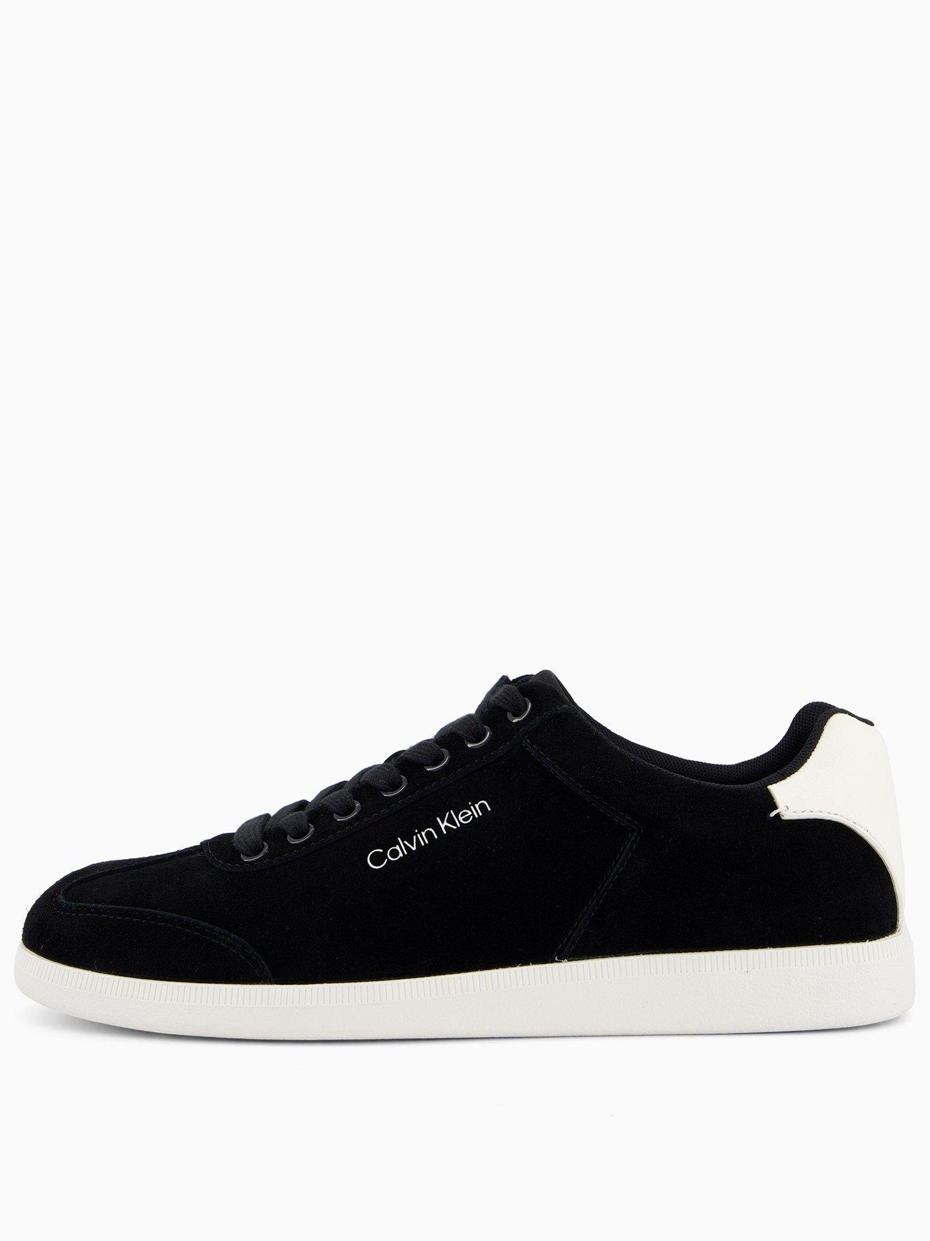 Calvin Klein Low Cupsole Laceup Suede Trainers - Black