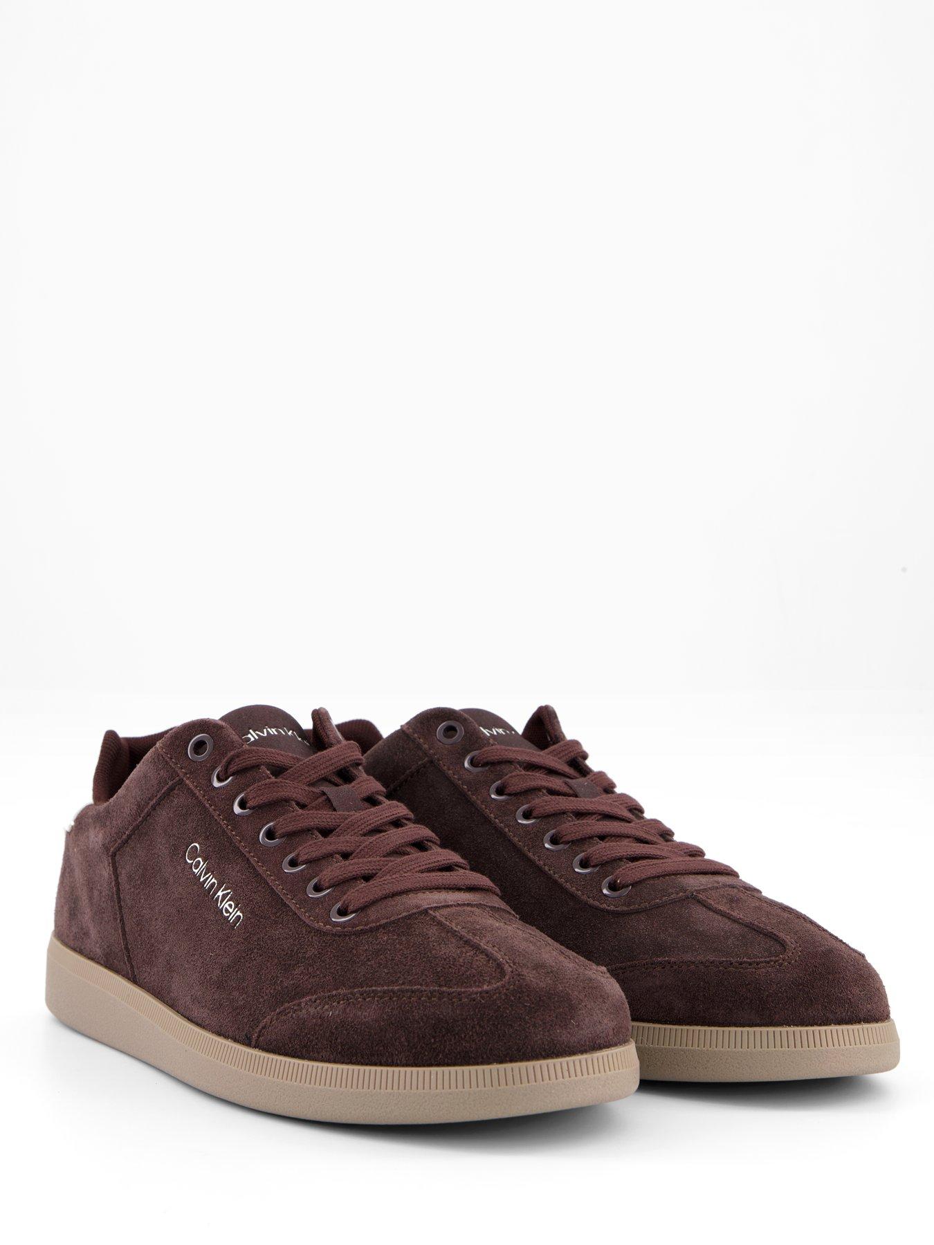 Calvin Klein Low Cupsole Laceup Suede Trainers Brown Very