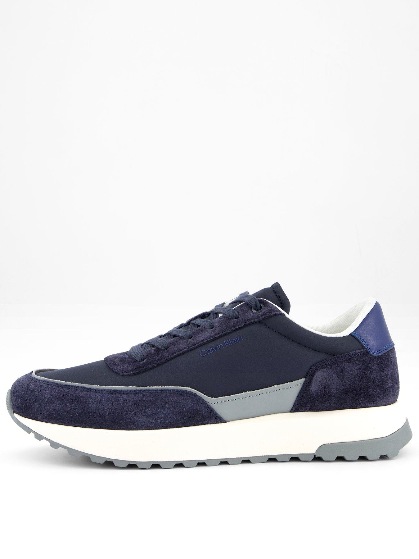 Calvin Klein Low Top Lace Up Repreve Mix Trainers, Navy, Size 45, Men