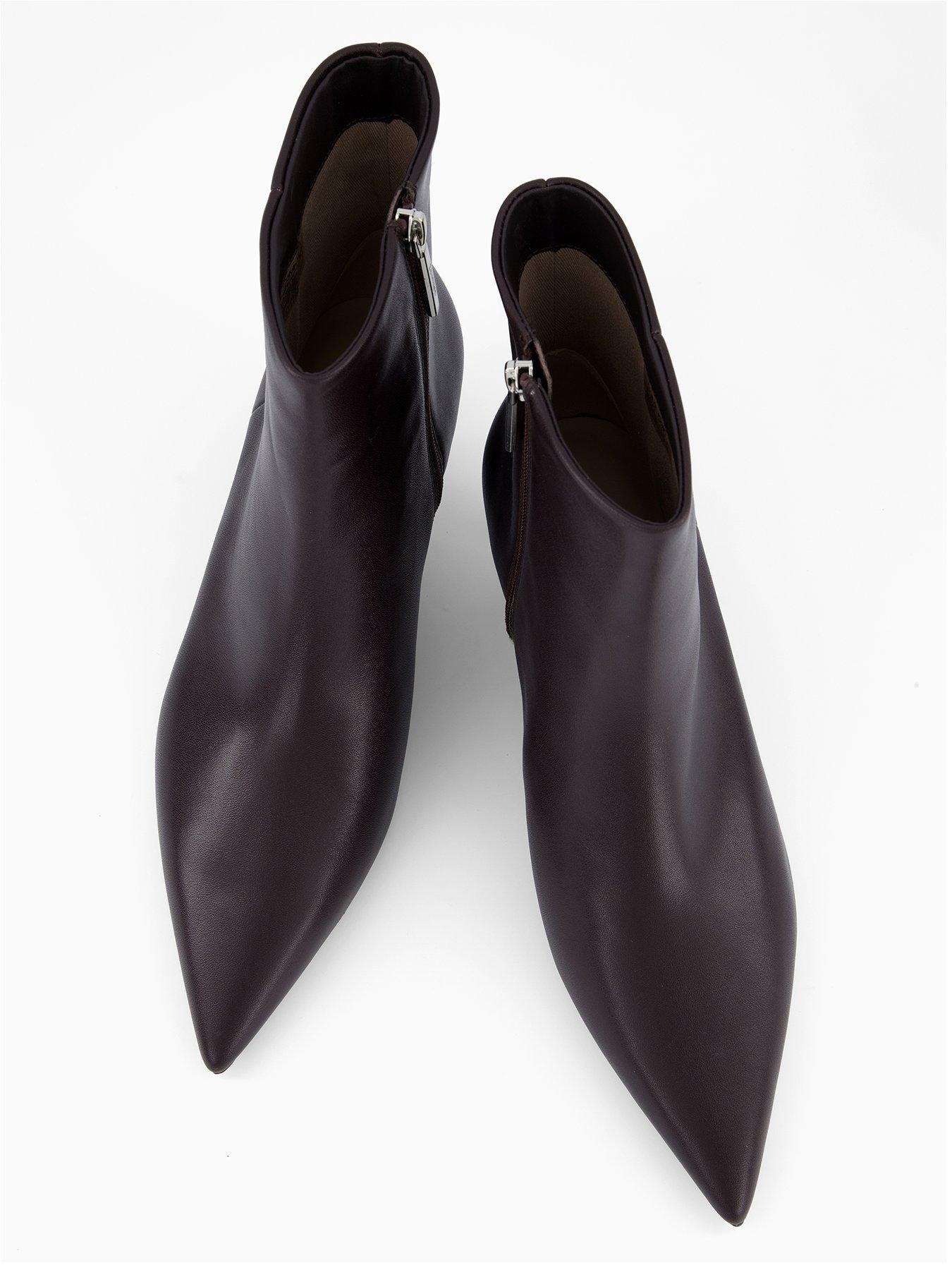 Image 3 of 7 of Calvin Klein Ankle Boot With Kitten Heel - Brown
