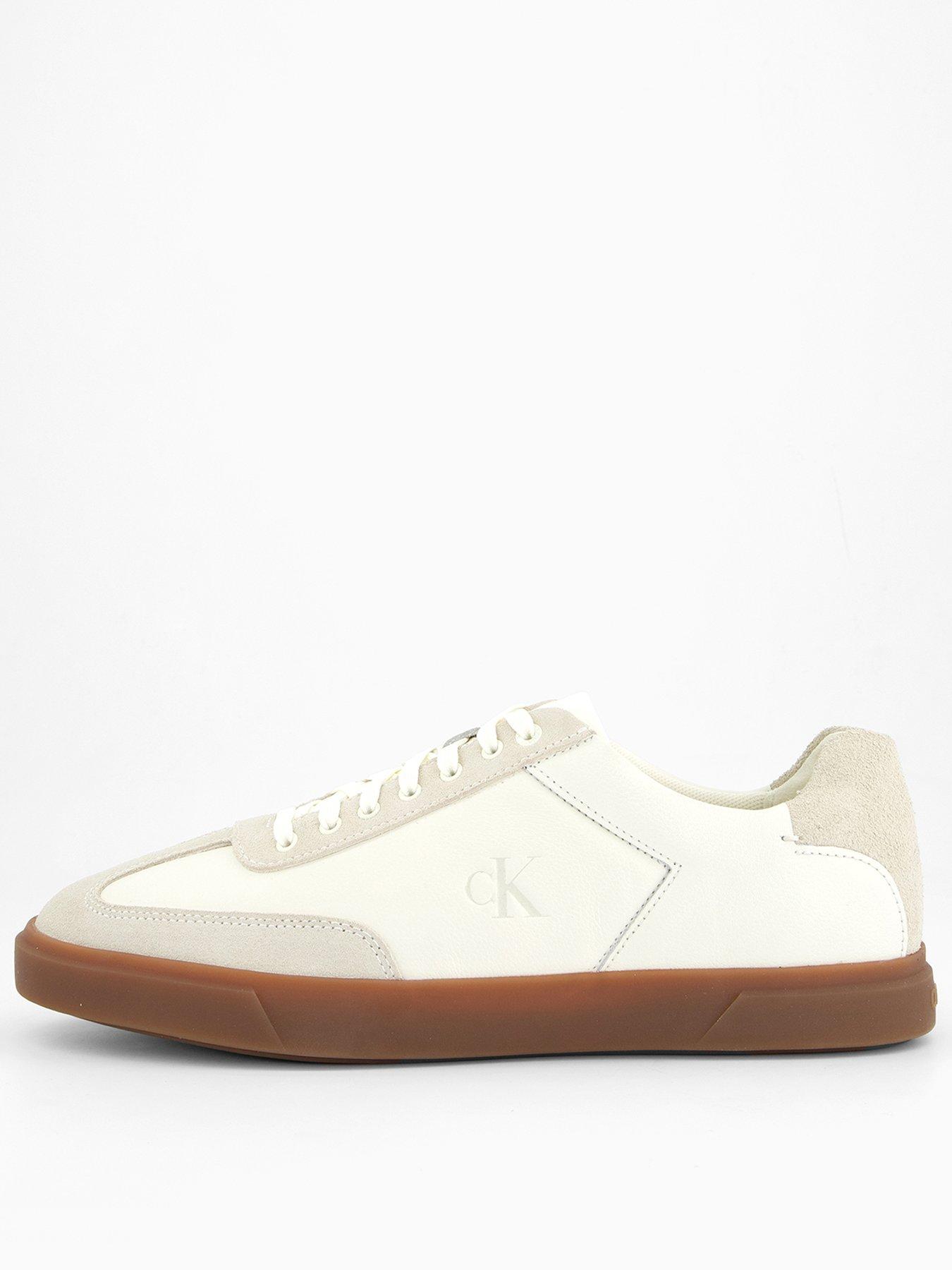 undefined Leather Flat Trainer - Cream