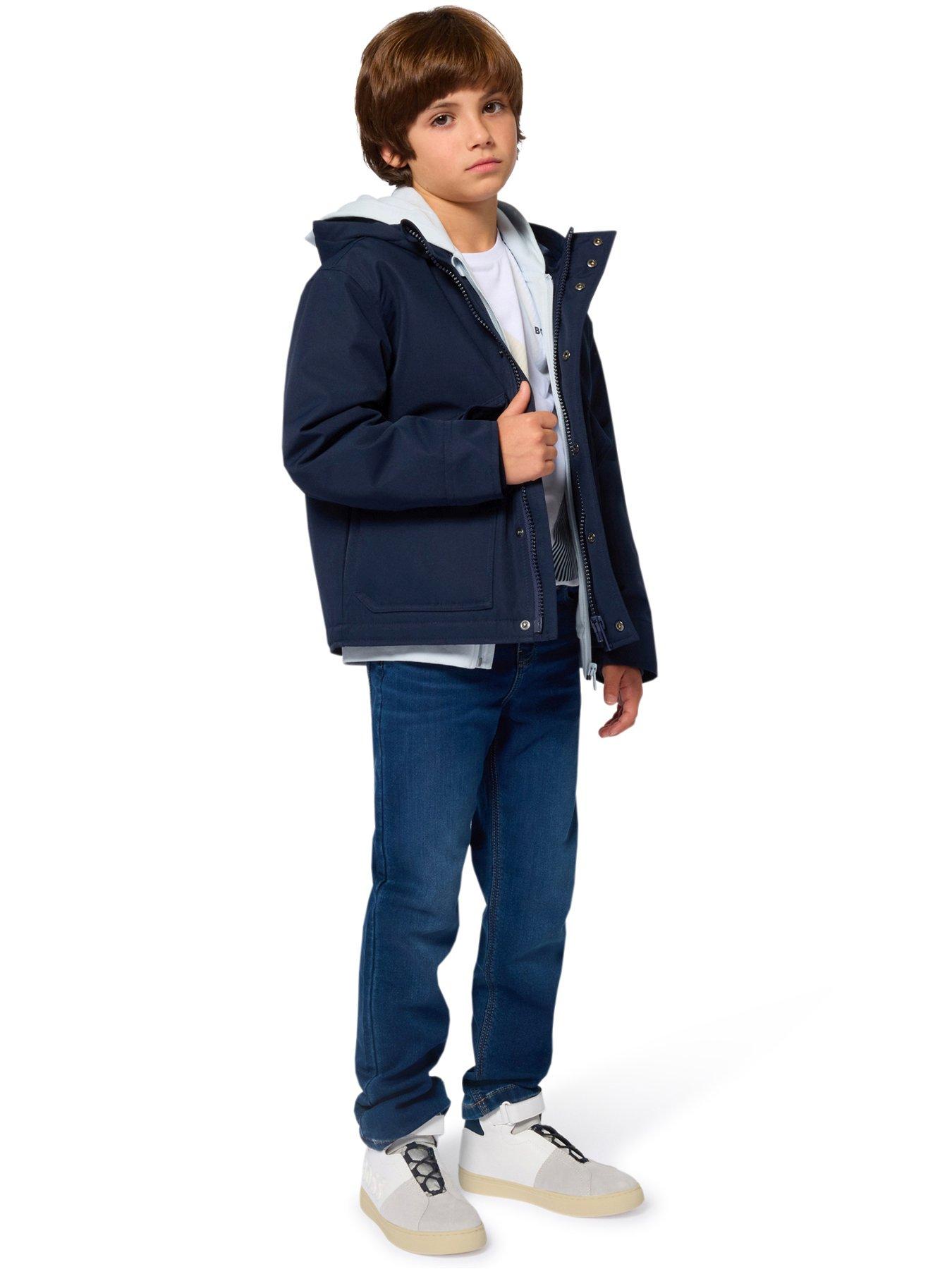 BOSS Boys Hooded Jacket - Navy