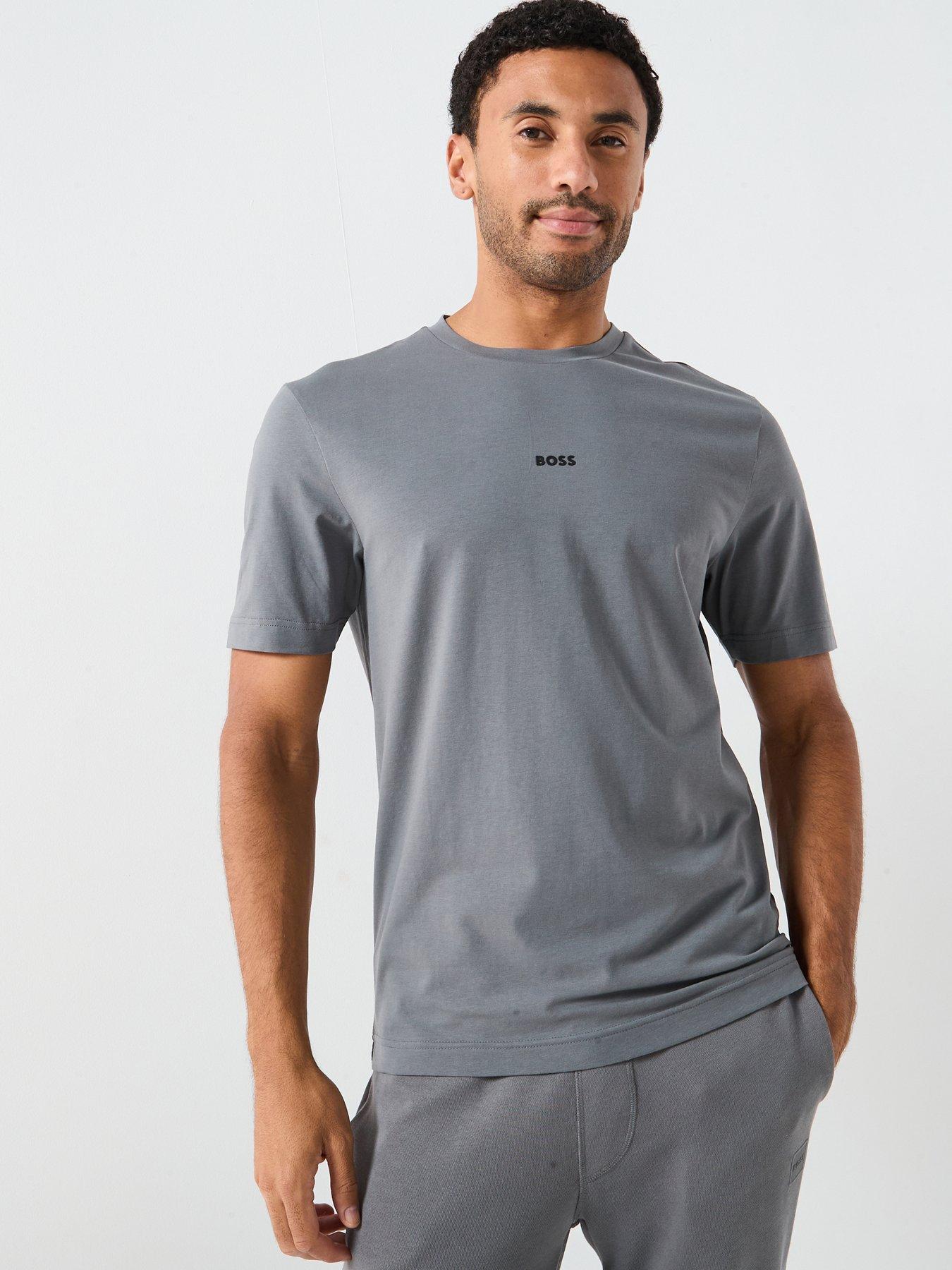 Image 1 of 4 of BOSS Tchup Relaxed Fit Centre Logo T-Shirt - Light Grey