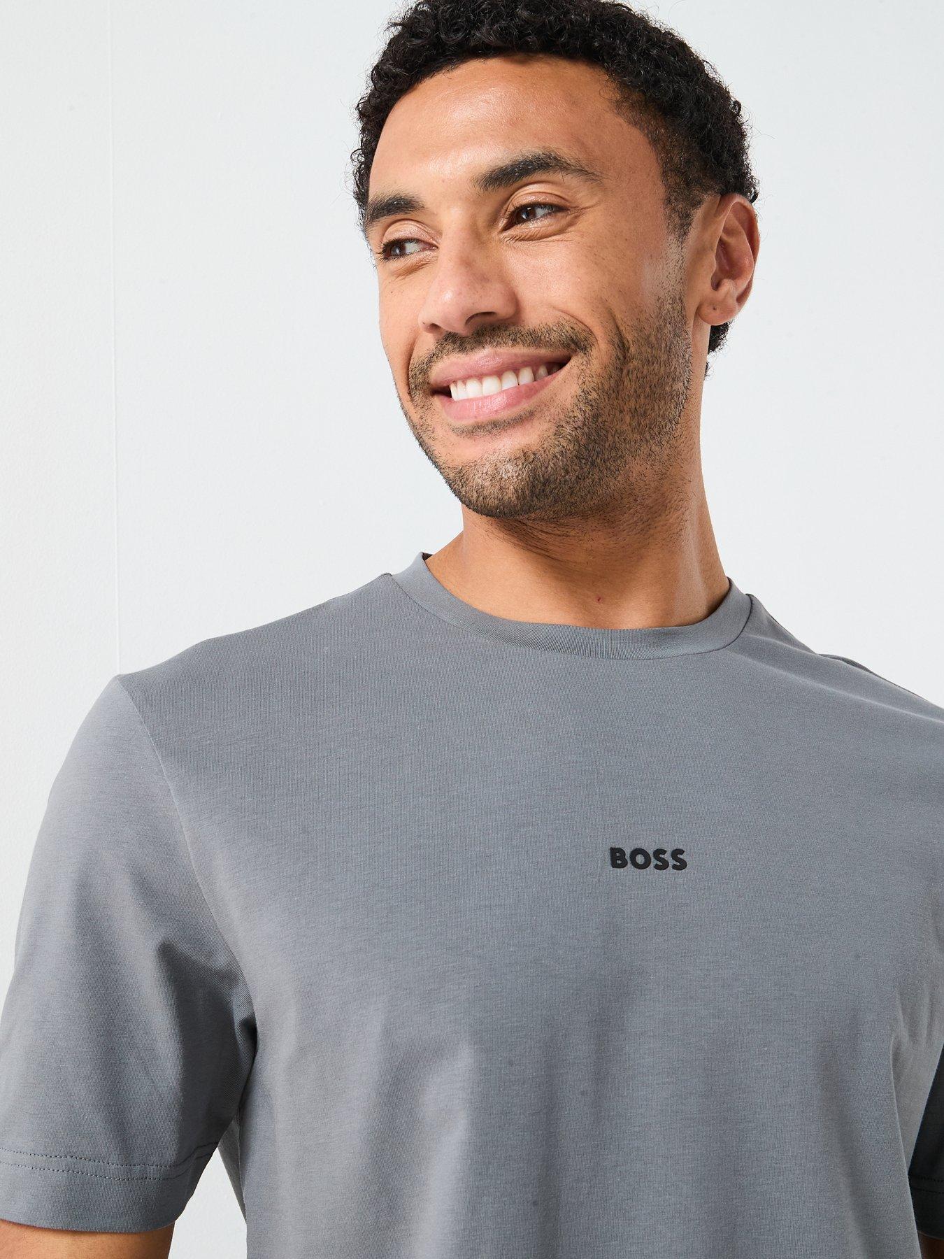 Image 4 of 4 of BOSS Tchup Relaxed Fit Centre Logo T-Shirt - Light Grey