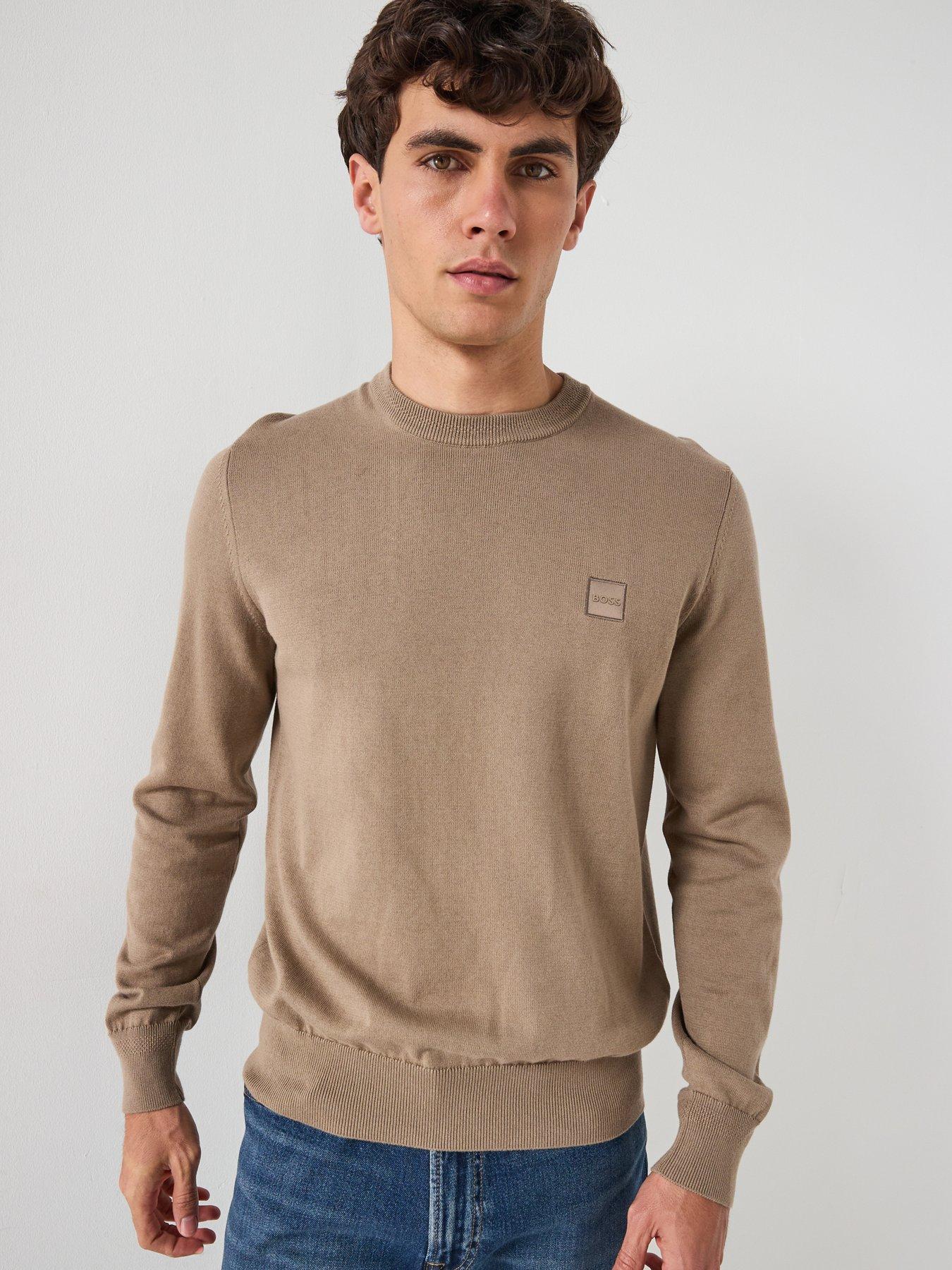 BOSS Kanovano Regular Fit Knitted Jumper - Dark Beige