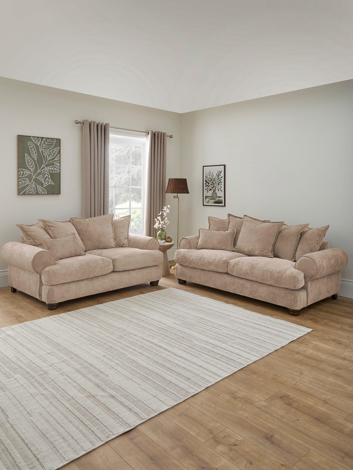 The Very Collection: Amersham 3 + 2 Seater Scatter Back Fabric Sofas Set (Buy  &  SAVE!) - Made to Order in the UK - FSC&reg; Certified