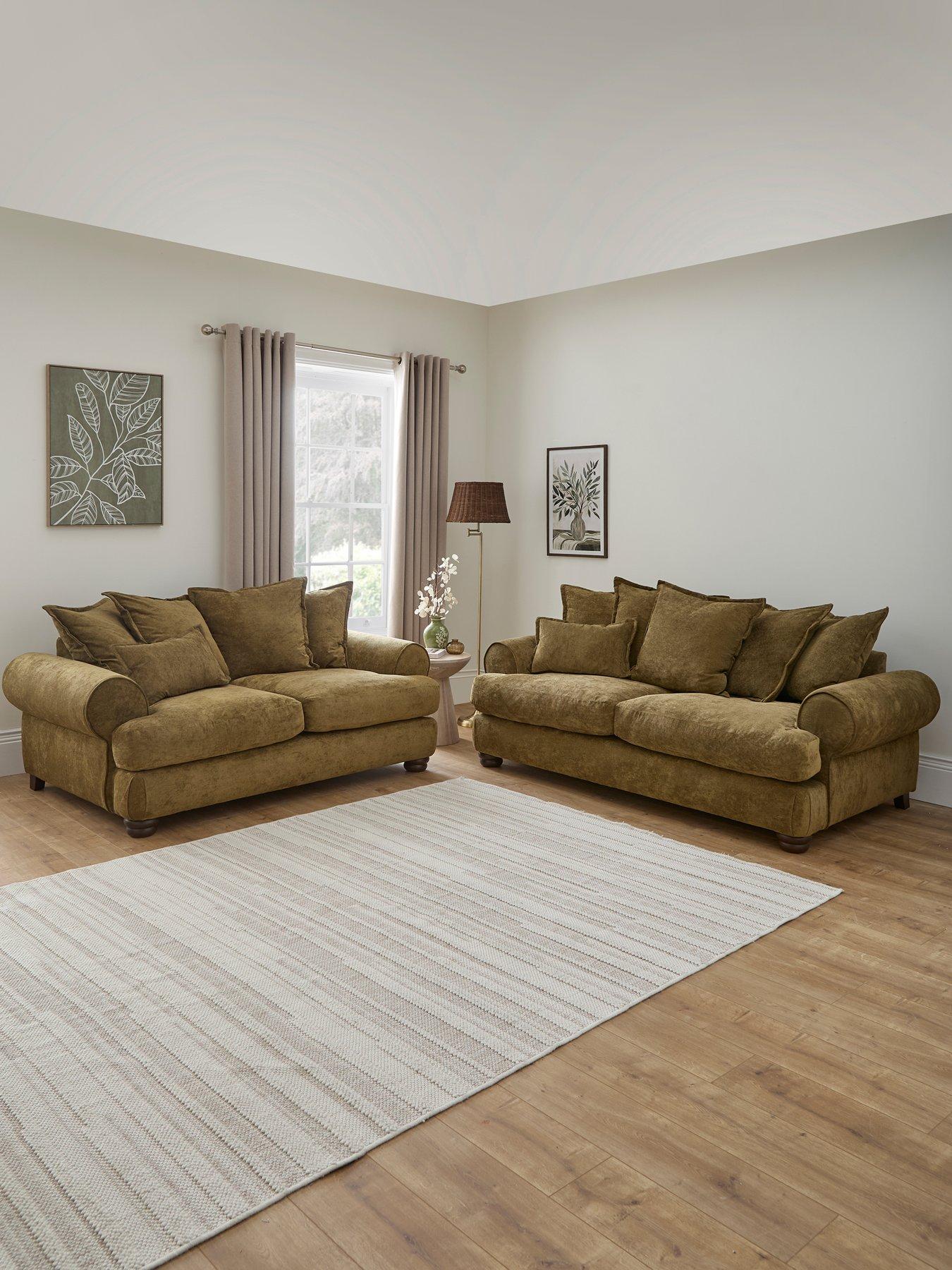 Image 1 of 6 of Very Home Amersham 3 + 2 Seater Scatter Back&nbsp;Fabric Sofas Set (Buy &amp; SAVE!)&nbsp;- Made to Order in the UK