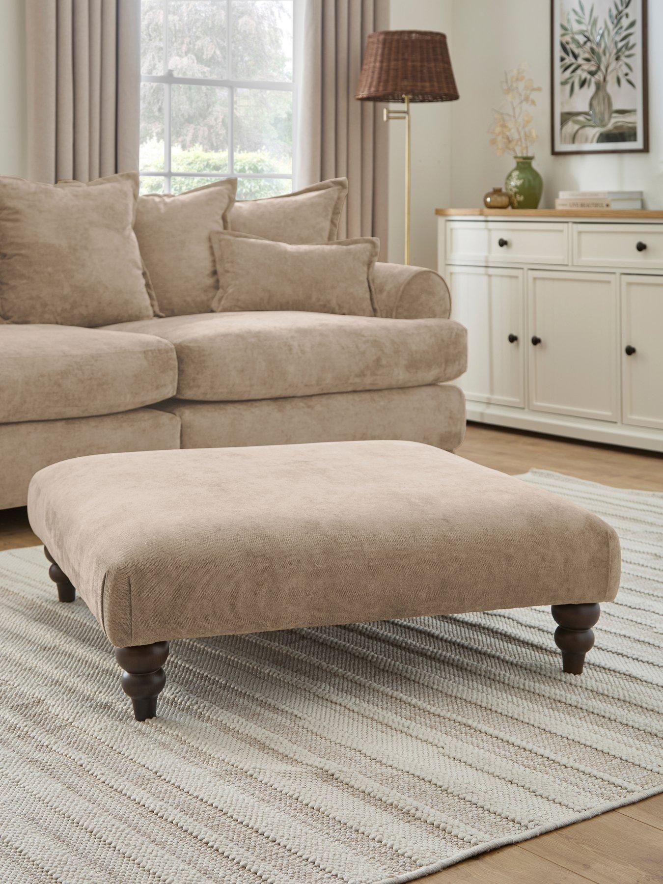 Very Home Amersham Plain Fabric Footstool - Made to Order in the UK